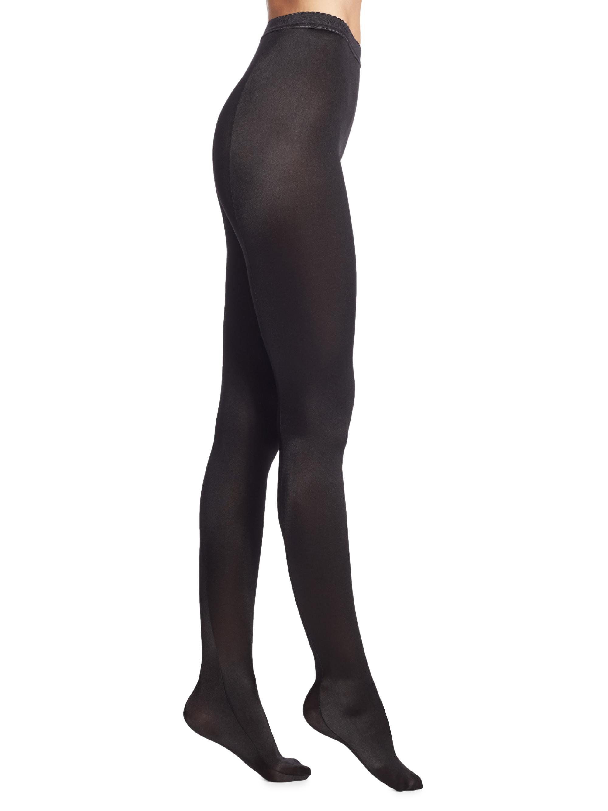 Wolford Women's Satin De Luxe High-RIse Opaque Tights - Black