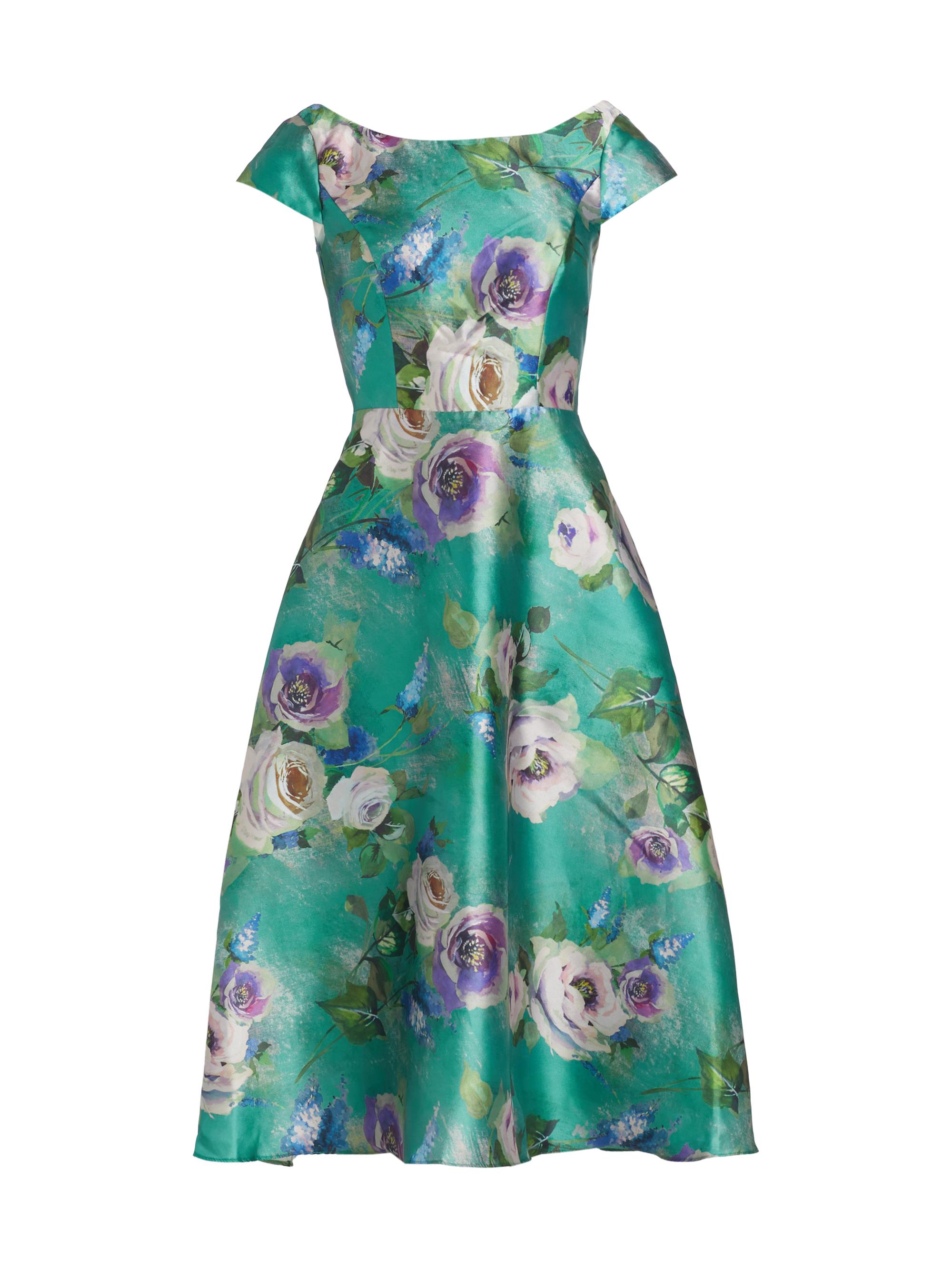 Theia Women's Paula Mikado A-Line Dress - Rose Sonnet