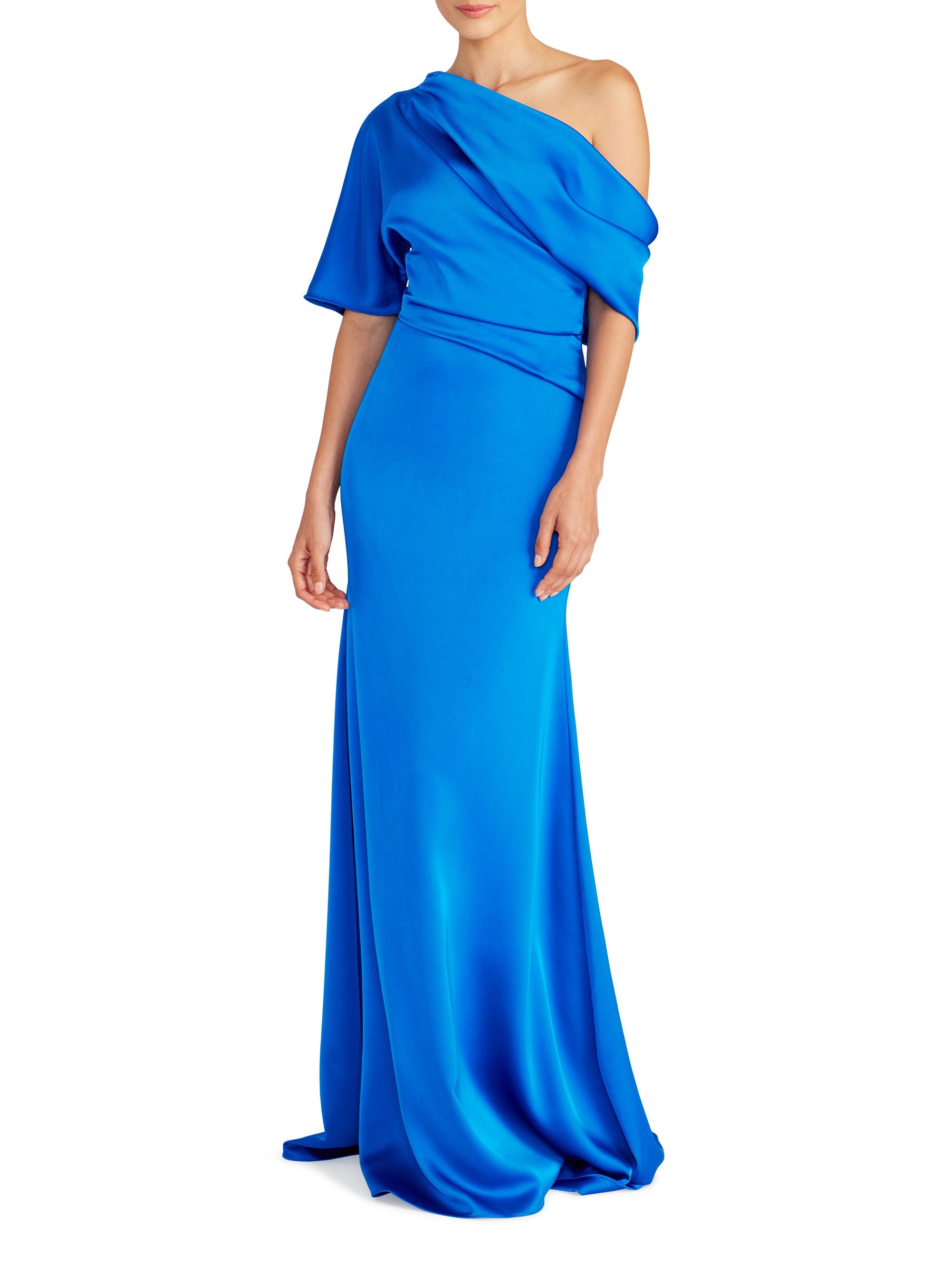 洋楽 The Smere one Theia Remi Draped Satin One-Shoulder Gown | Saks Fifth Avenue