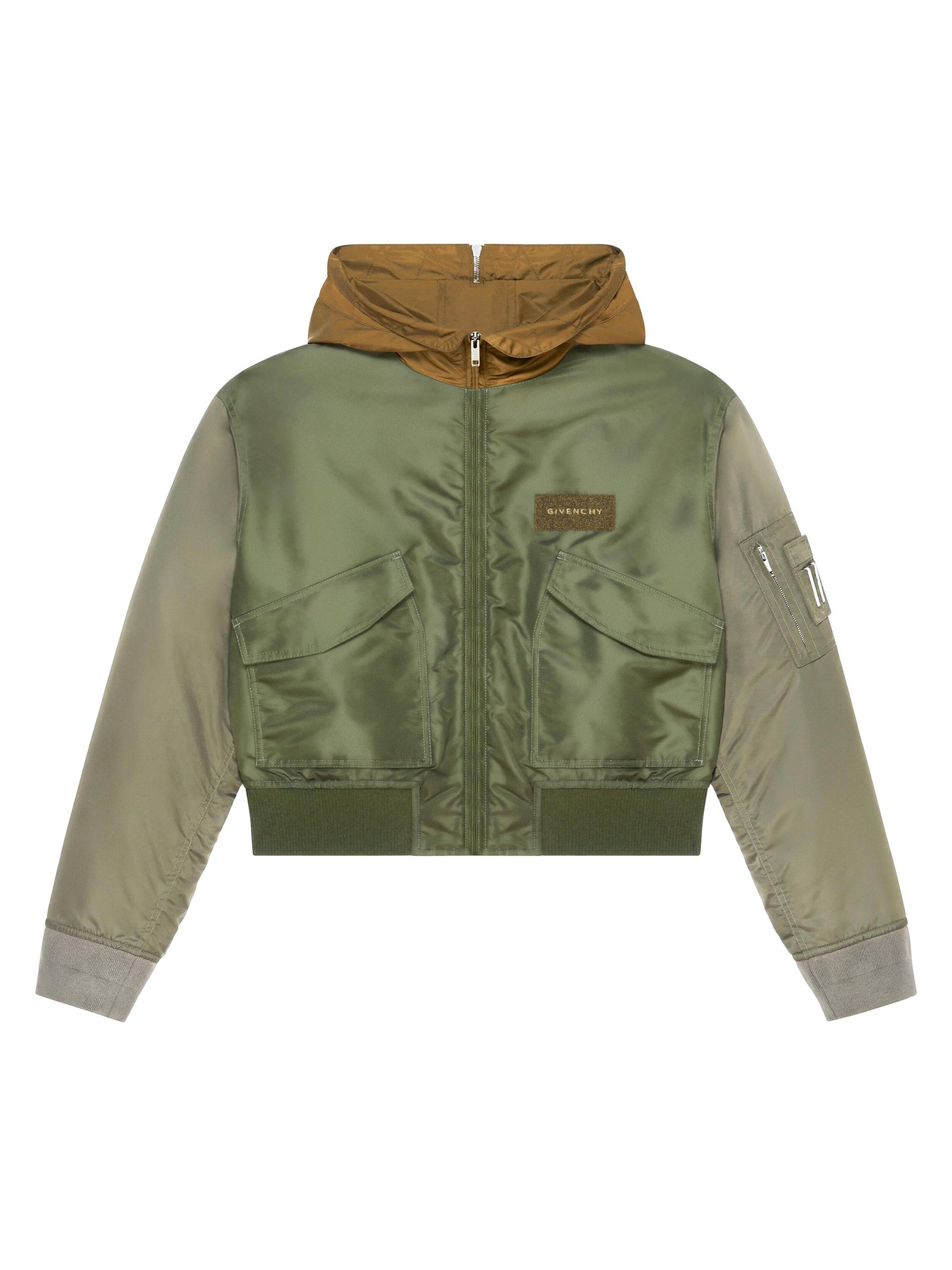 Givenchy Men's Hooded Bomber Jacket - Olive Green