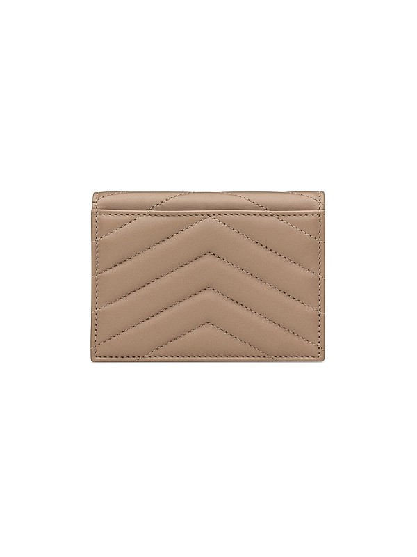 Shop Saint Laurent Cassandre Matelassé Flap Card Case in Shop Saint Laurent Cassandre Matelassé Flap Card Case in