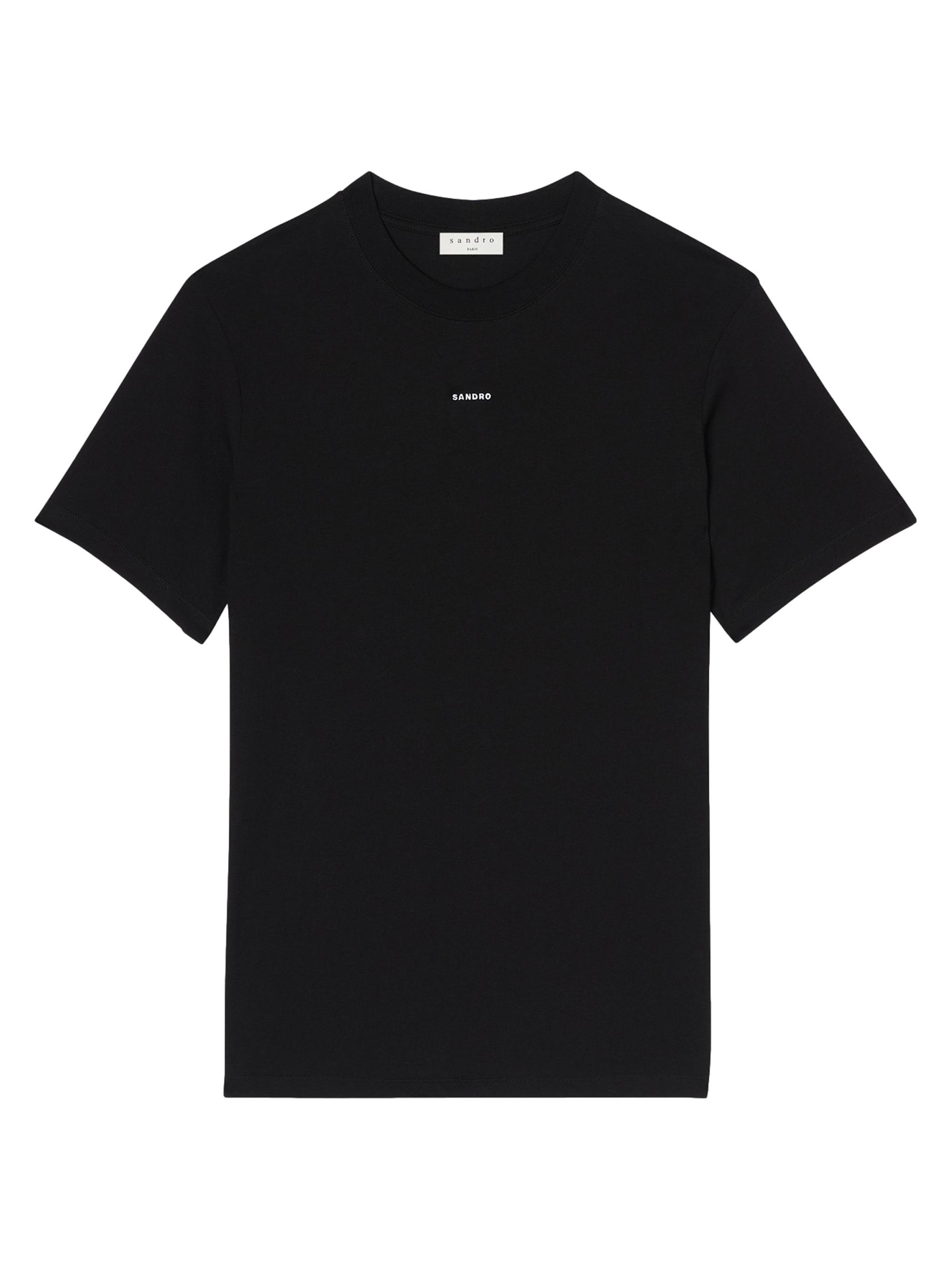 Sandro Men's Embroidered T-Shirt - Black