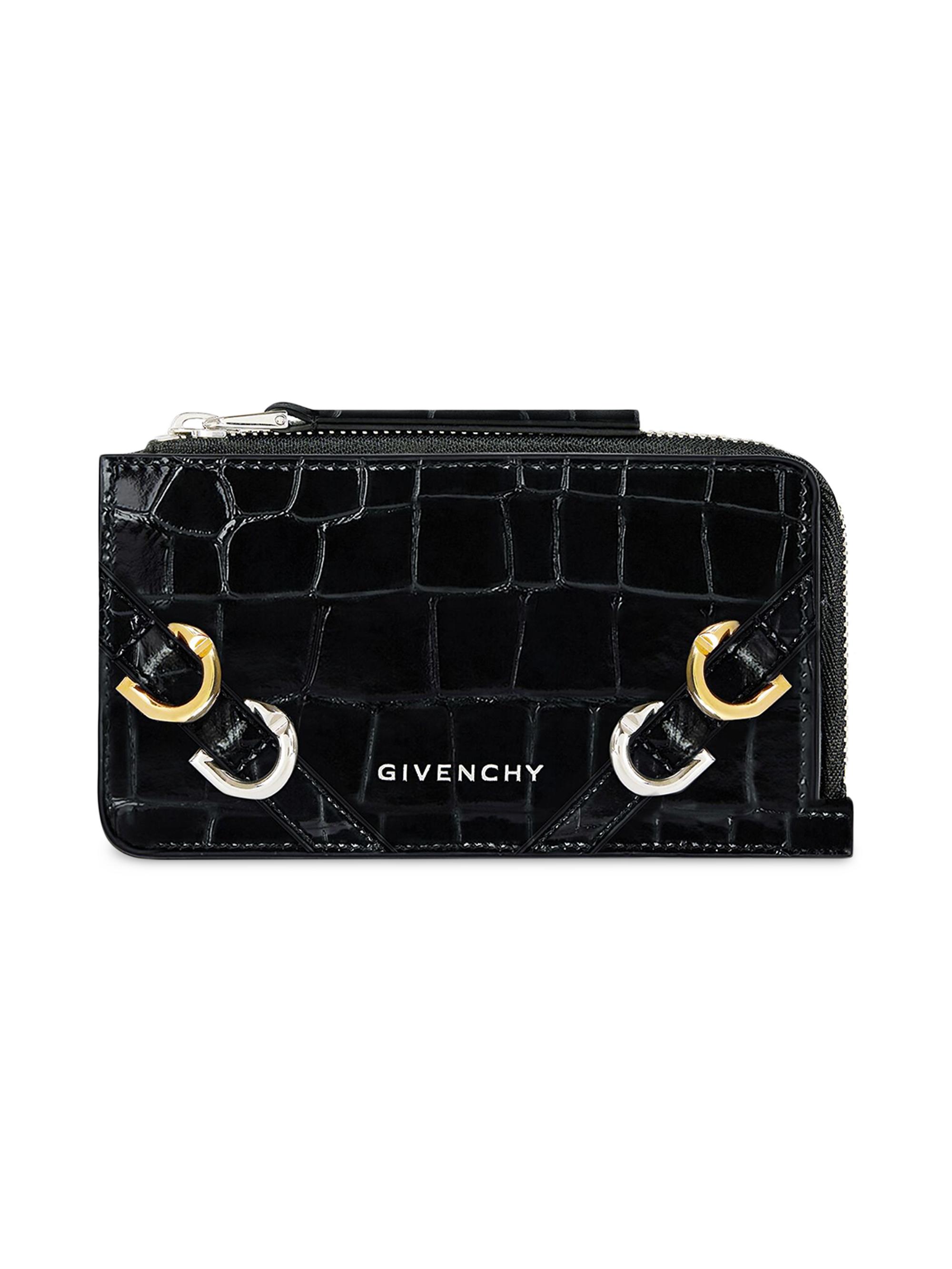 Givenchy Women's Voyou Zipped Card Holder In Leather - Black