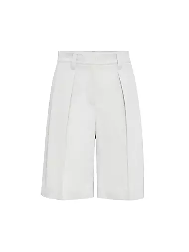 Cotton And Linen  Bermuda Shorts