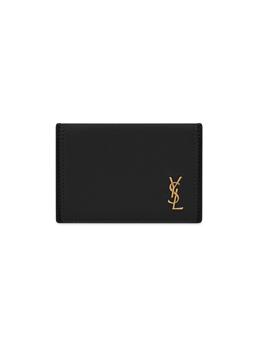 小物 SAINT LAURENT business card case Saint Laurent Tiny Cassandre Card Case in Grained Leather