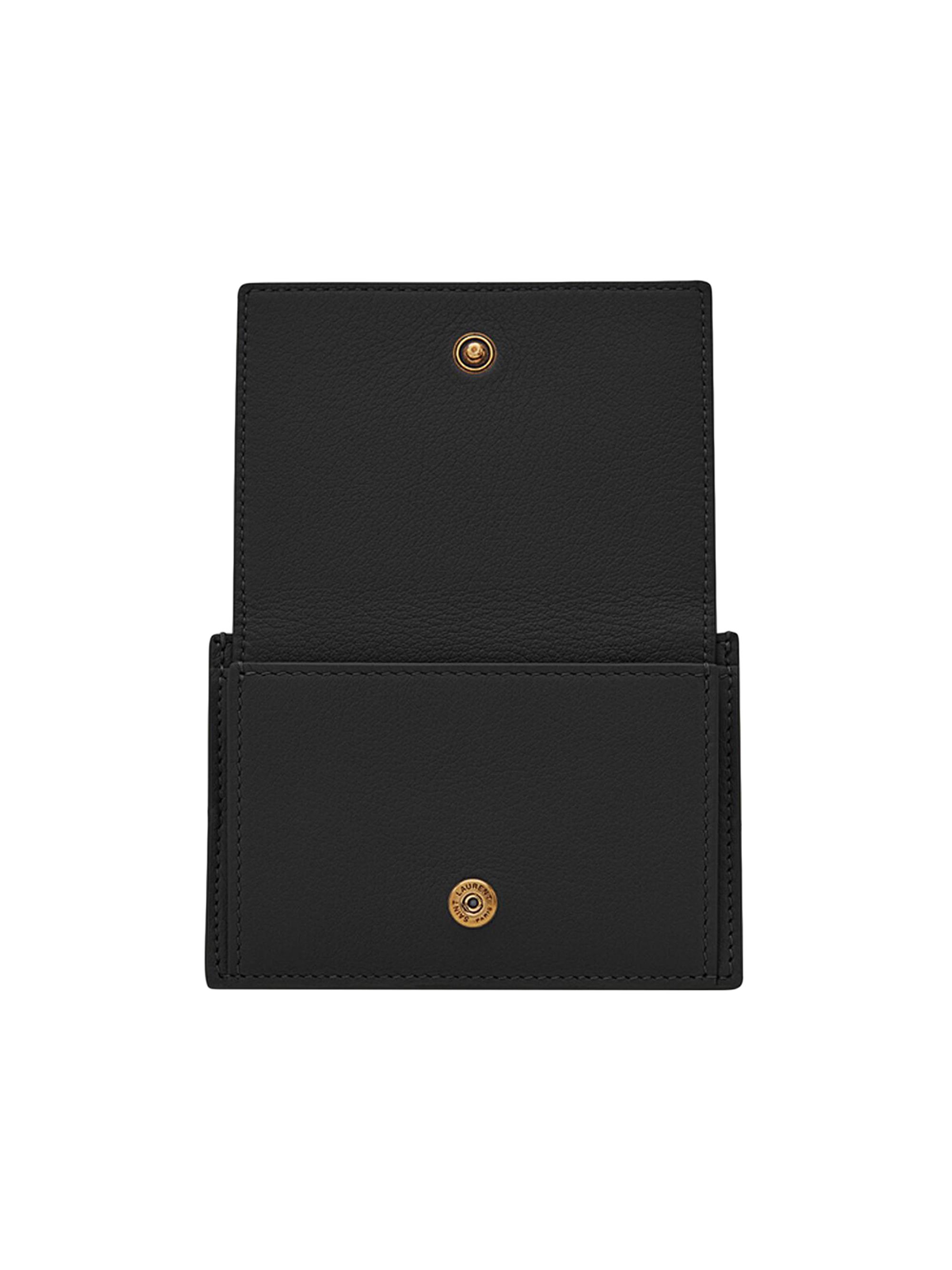 【美品】SAINT LAURENT TINY CASSANDRE LEATHER Saint Laurent Men's Tiny Cassandre Leather Passport Case