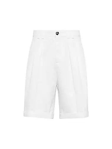 Bermuda Shorts in Twisted Cotton Gabardine