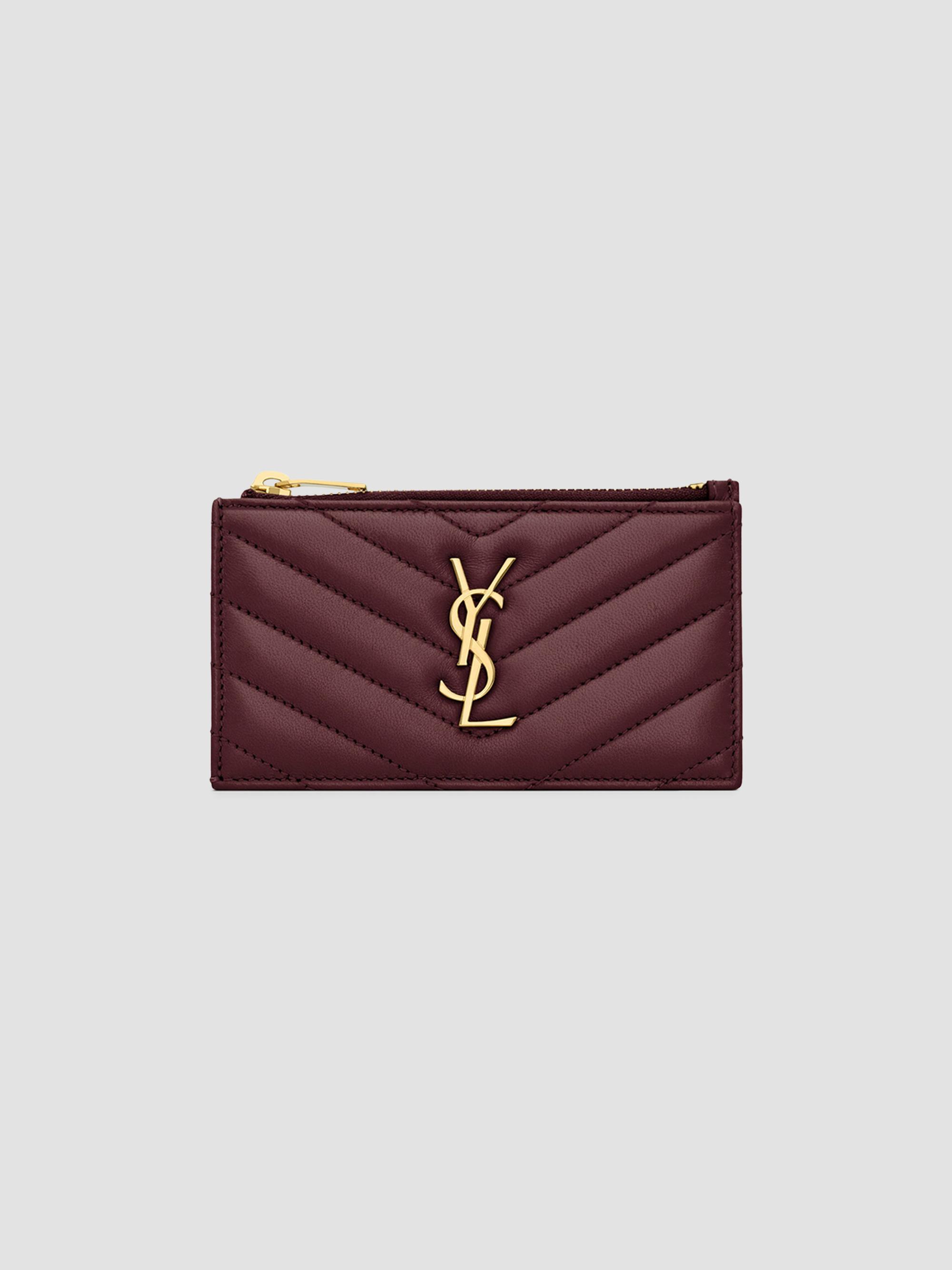 Saint Laurent Cassandre Matelassé Fragments Flap Card Case in