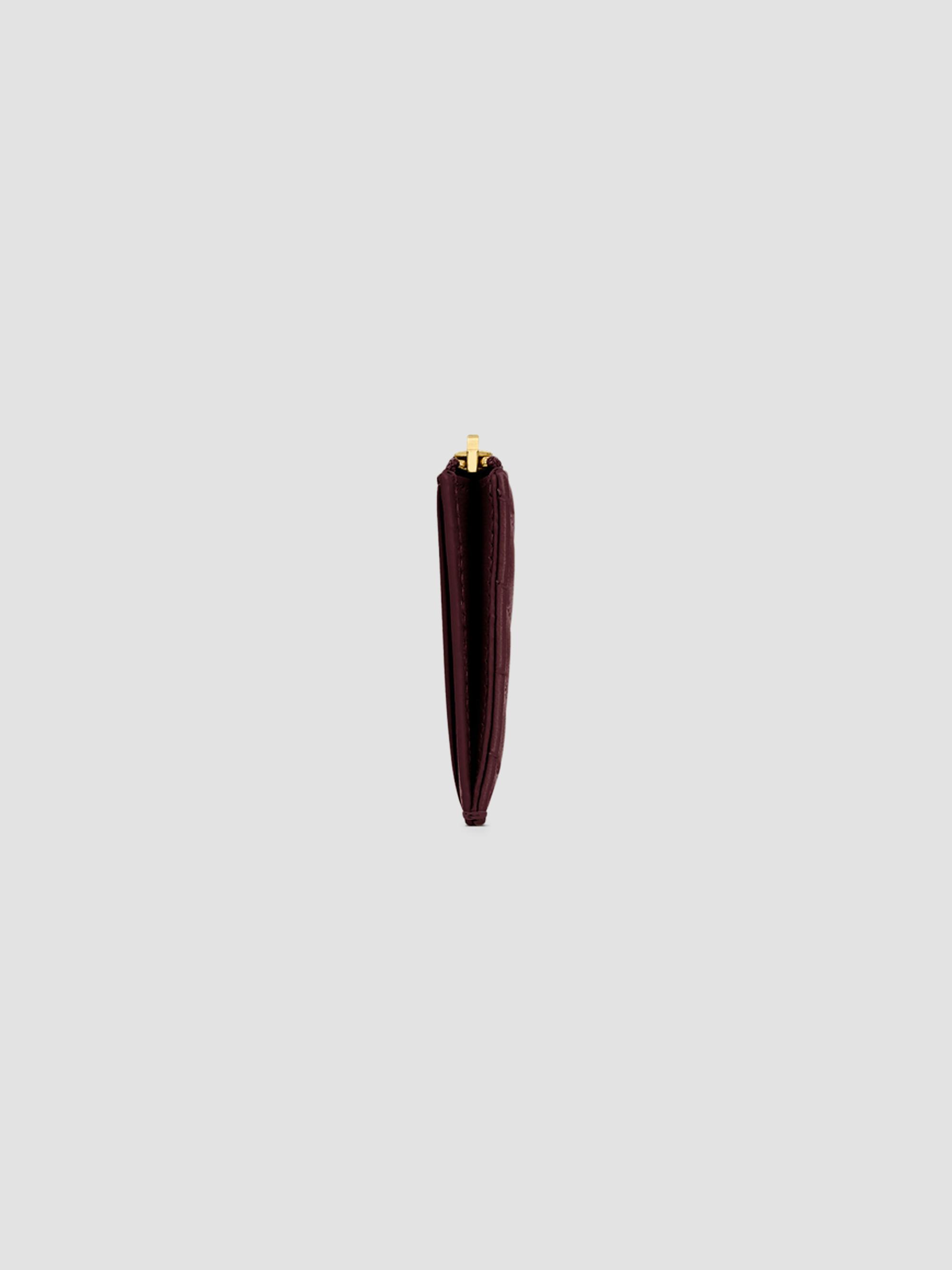 Saint Laurent Women's Cassandre Matelassé Fragments Zipped Card Case - Rouge Cabernet | Thumbnail 3
