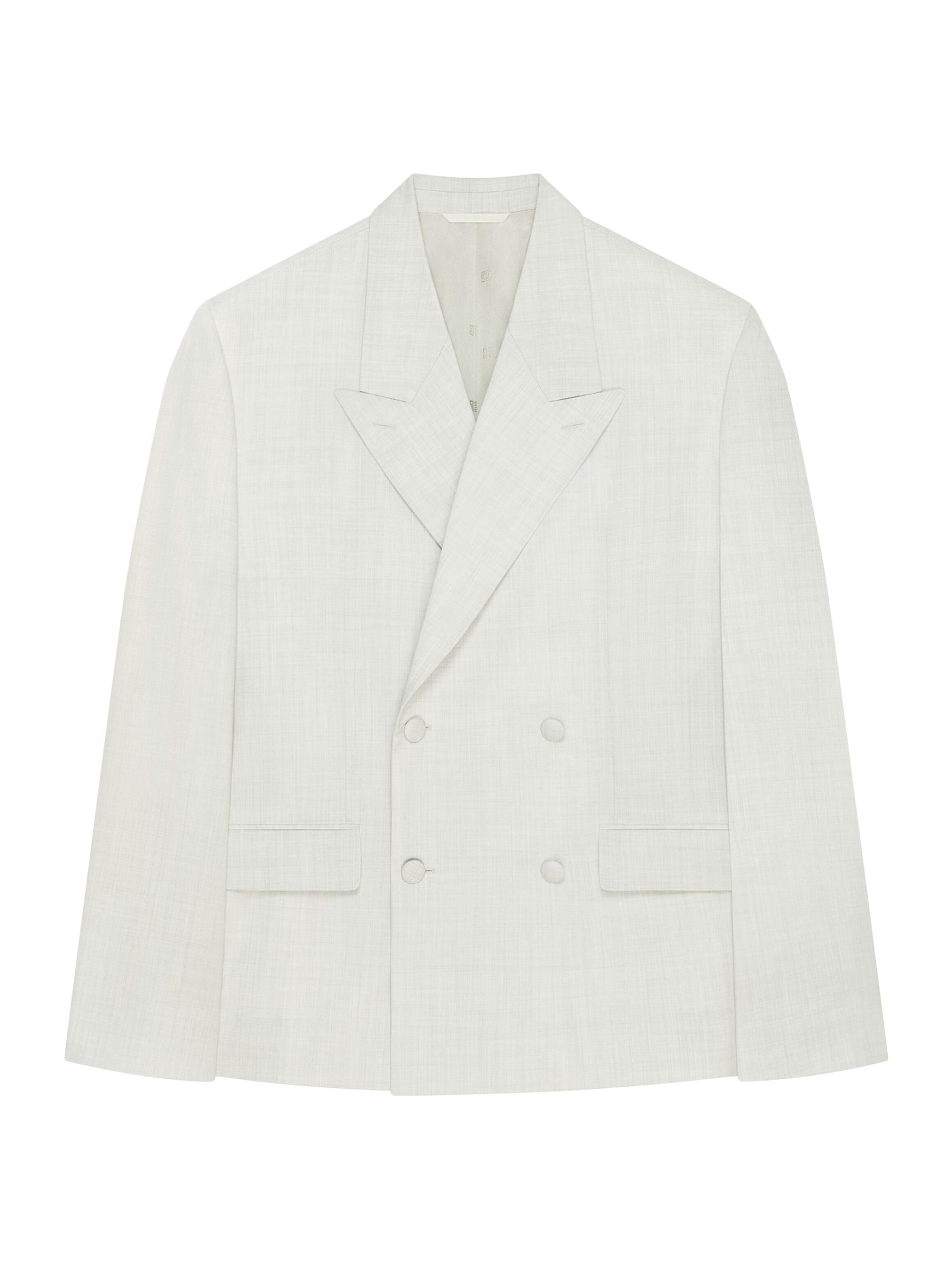 Givenchy Men's Boxy Fit Jacket In Wool - Chalk