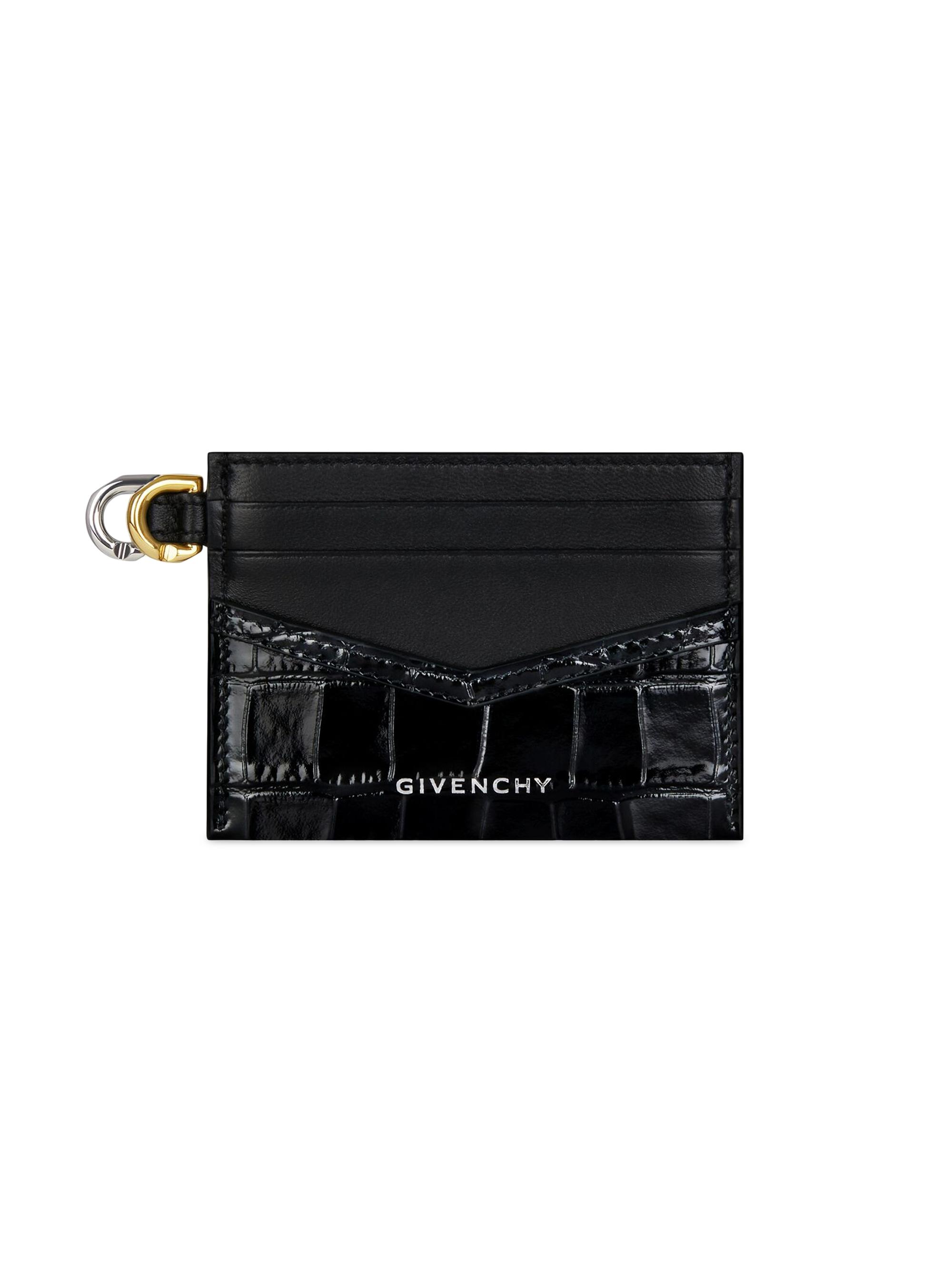 Givenchy Women's Voyou Card Holder in Crocodile Effect Leather - Black