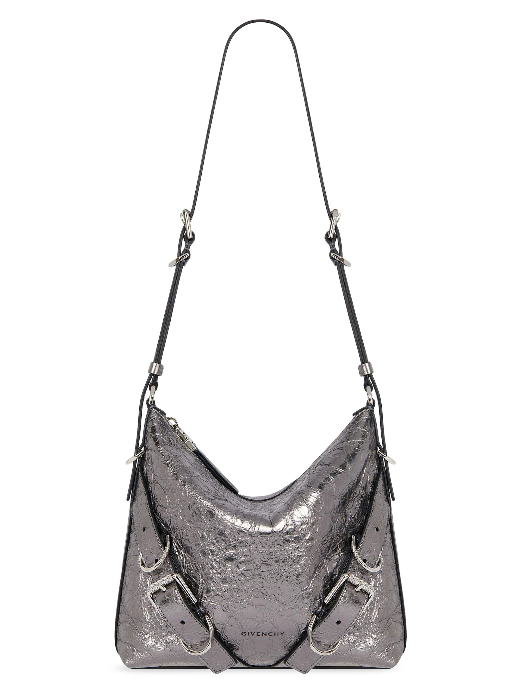 Givenchy Women's Voyou Crossbody Bag in Laminated Leather - Silvery Grey
