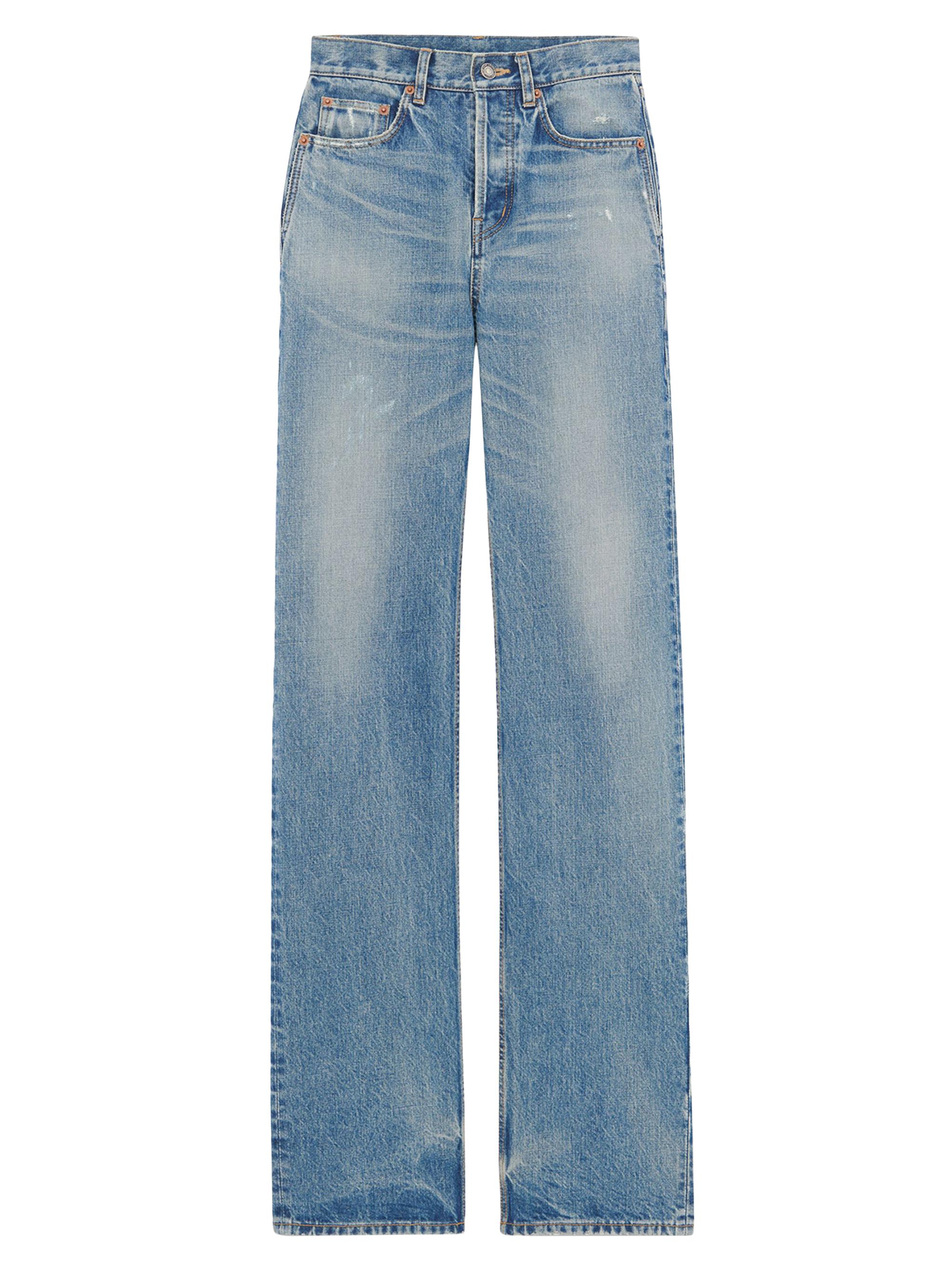 Saint Laurent Long Straight Jeans in Charlotte Denim | Saks
