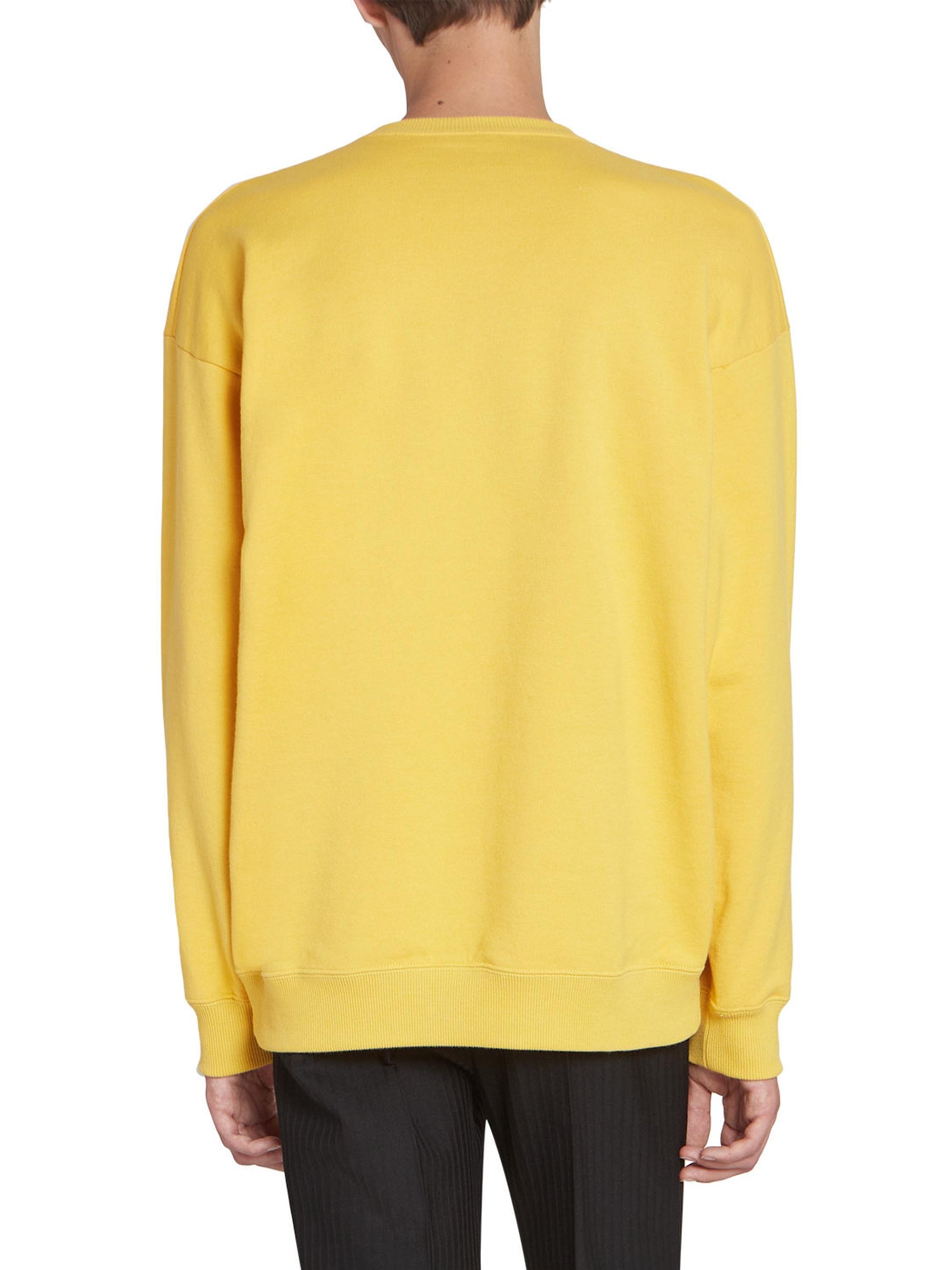 Yves Saint Laurent イエロートレーナー Saint Laurent Men's Embroidered Logo Sweatshirt | Neiman Marcus