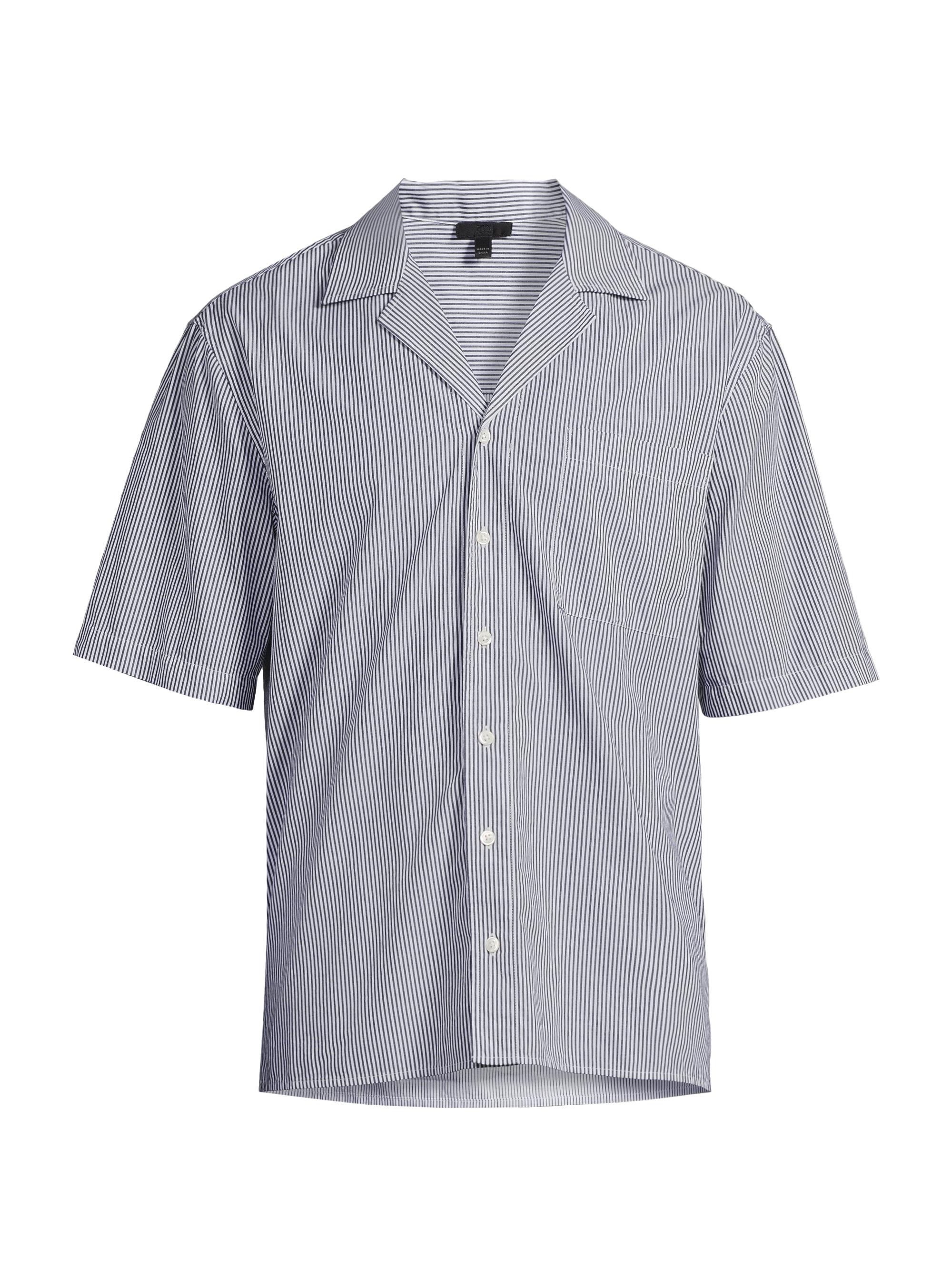 ATM Anthony Thomas Melillo Men's Striped Cotton Camp Shirt - Chalk Ink