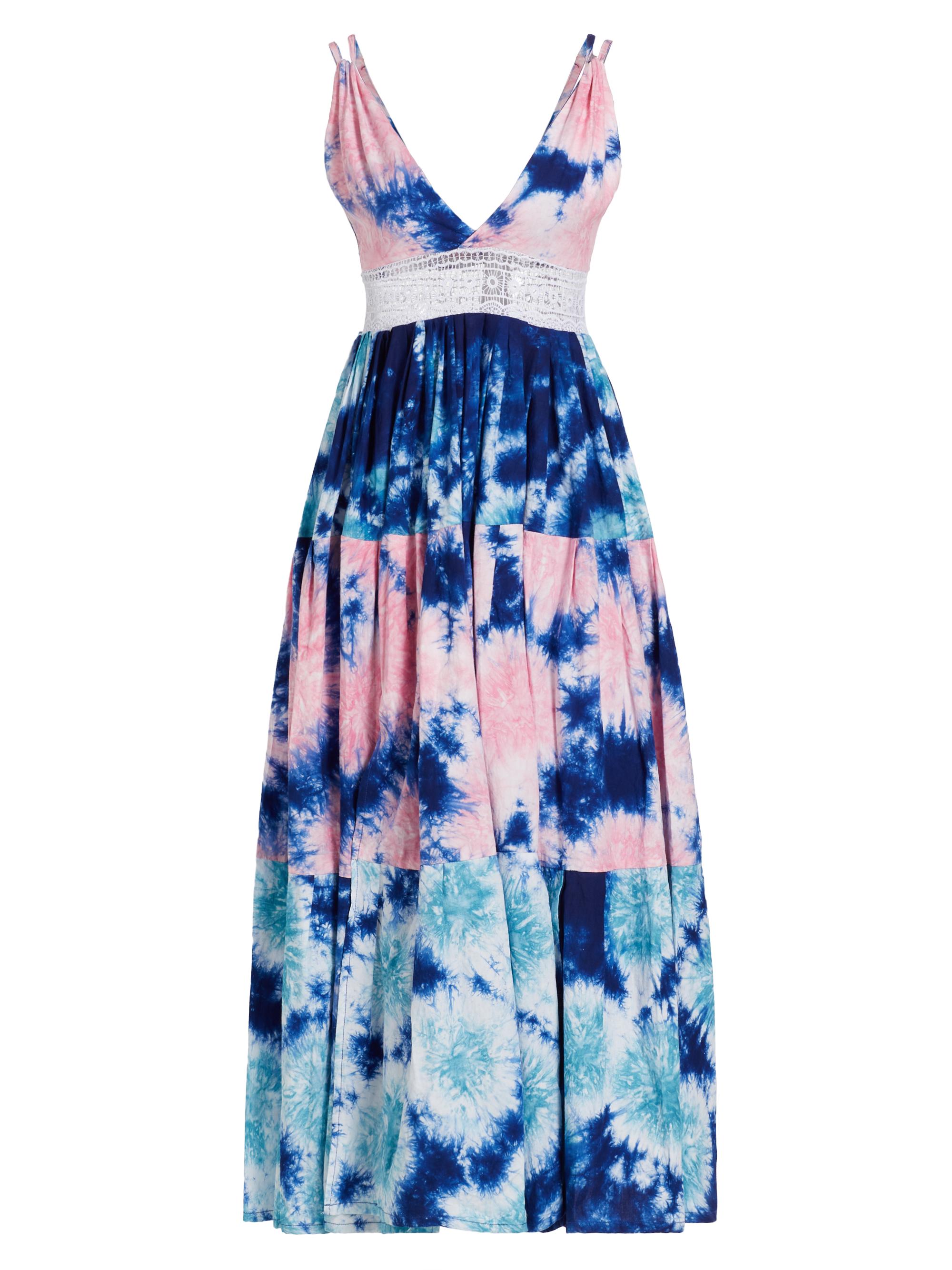 Busayo Women's Boyedga Tie-Dye Midi-Dress - Pink Blue | Thumbnail 8