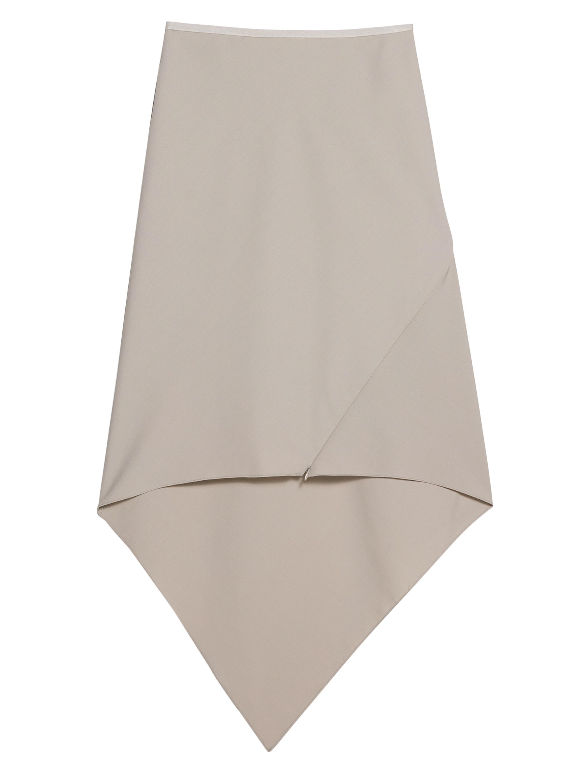 Helmut Lang Women's Wool Handkerchief-Hem Midi-Skirt - Sand