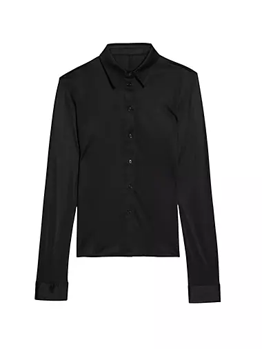 Fluid Long-Sleeve Button-Up Shirt