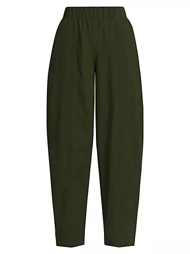 Cotton-Blend Tapered Crop Pants