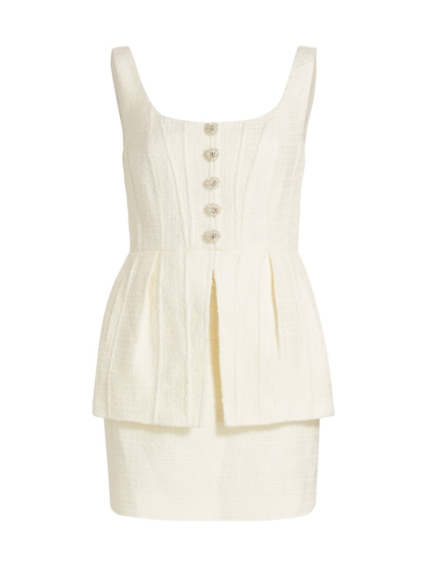 Shop Self-Portrait Bouclé Peplum Minidress | Saks Fifth Avenue Shop Self-Portrait Bouclé Peplum Minidress | Saks Fifth Avenue