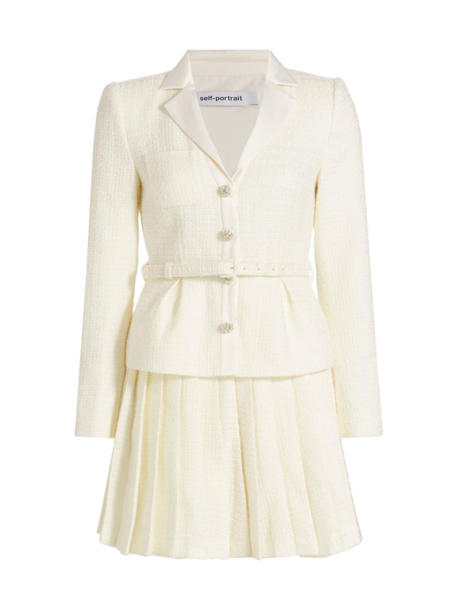 Shop Self-Portrait Bouclé Jacket Minidress | Saks Fifth Avenue