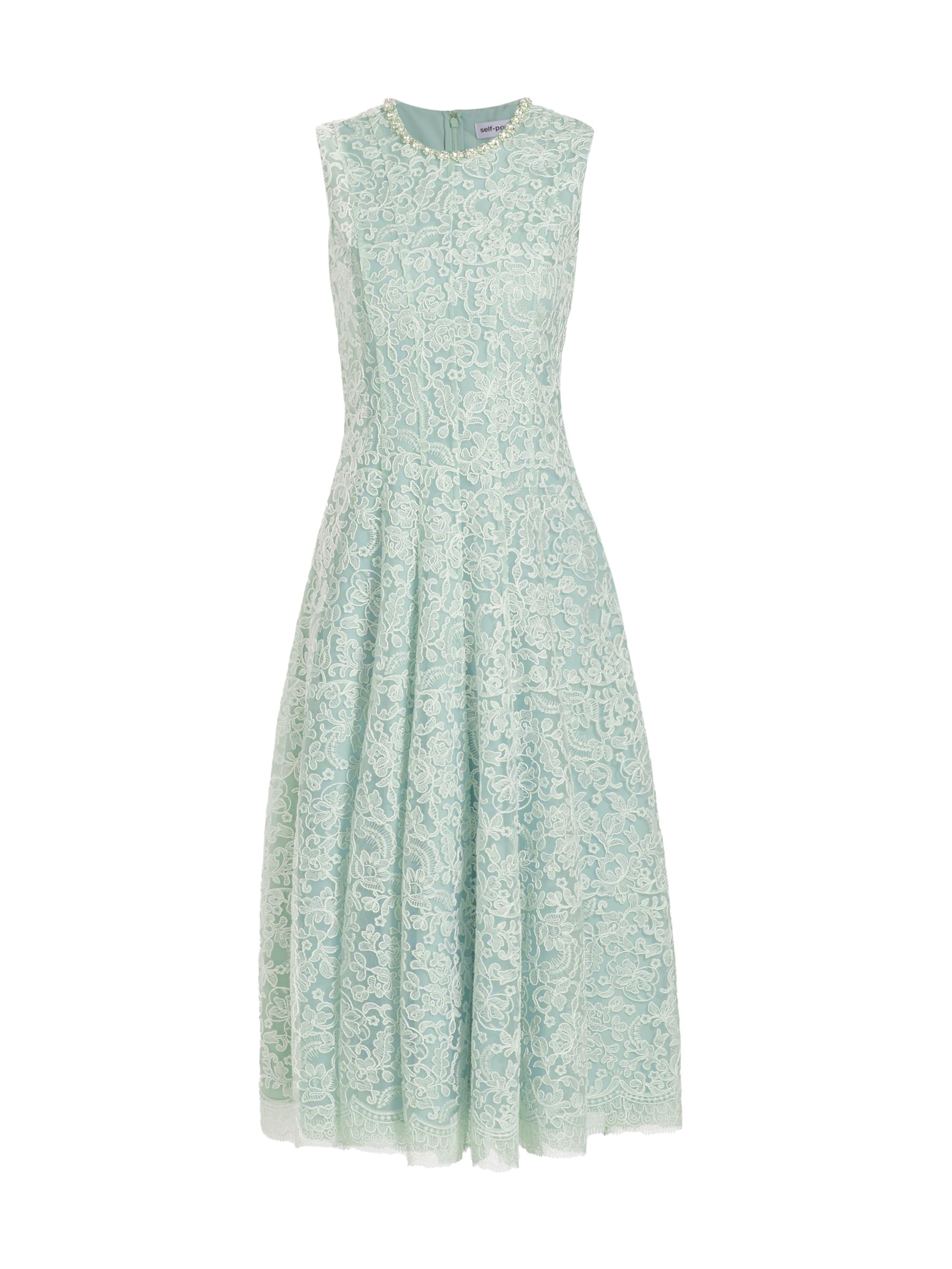 Self-Portrait Women's Corded Lace Sleeveless Midi-Dress - Green