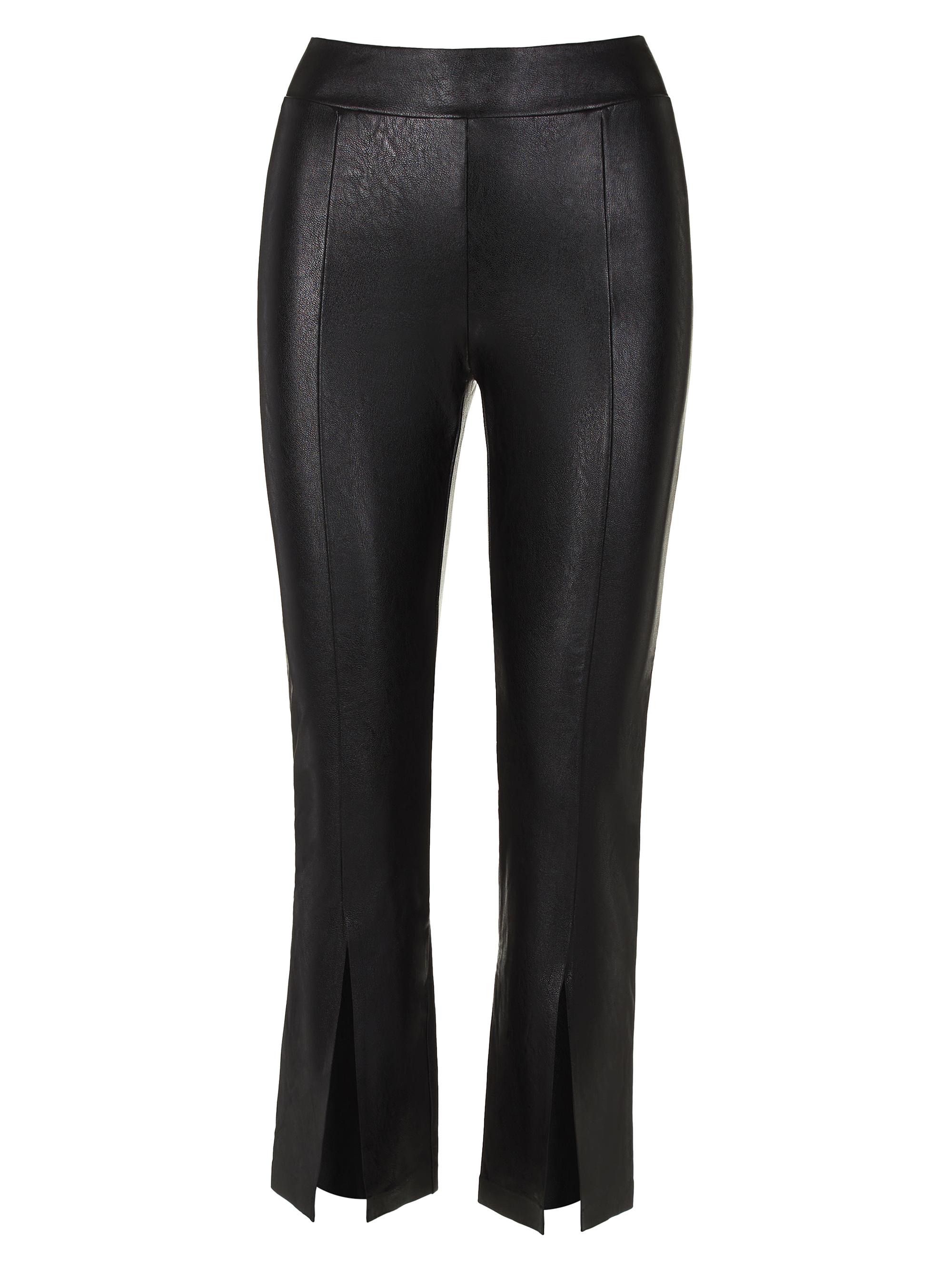 Commando Women's Faux Leather Flared Split Crop Pants - Black