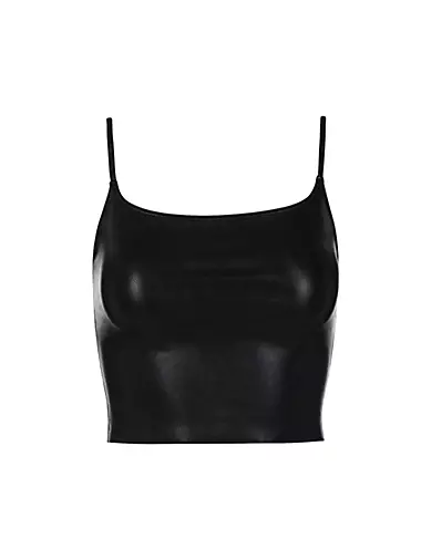 Faux Leather Cami Crop Top