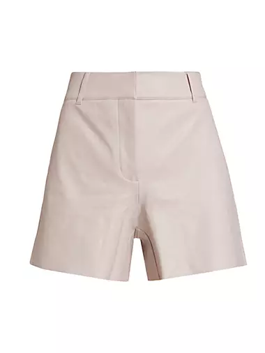 Faux-Leather Tailored Shorts
