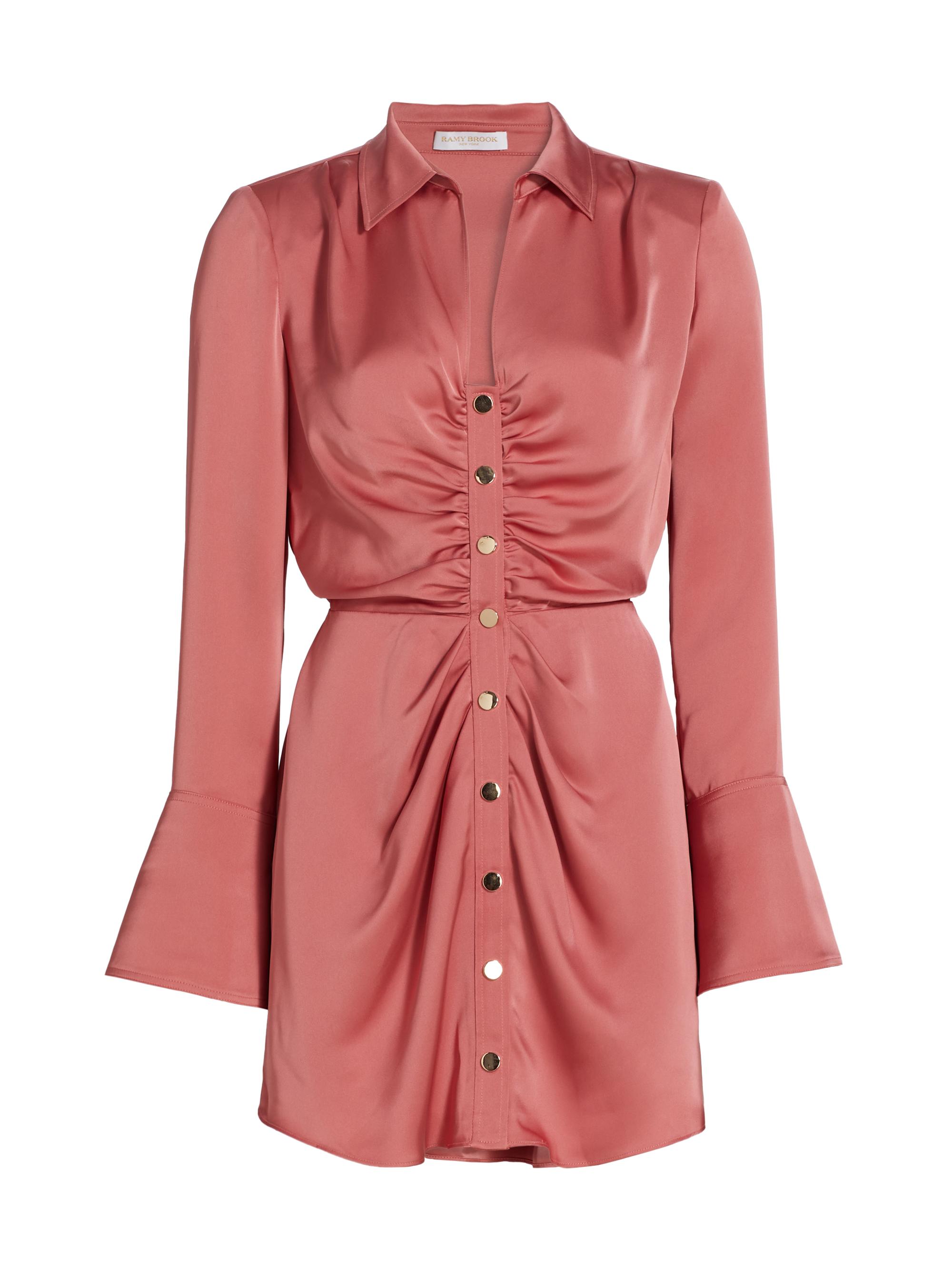 Ramy Brook Women's Katelyn Satin Buttoned Minidress - Navy