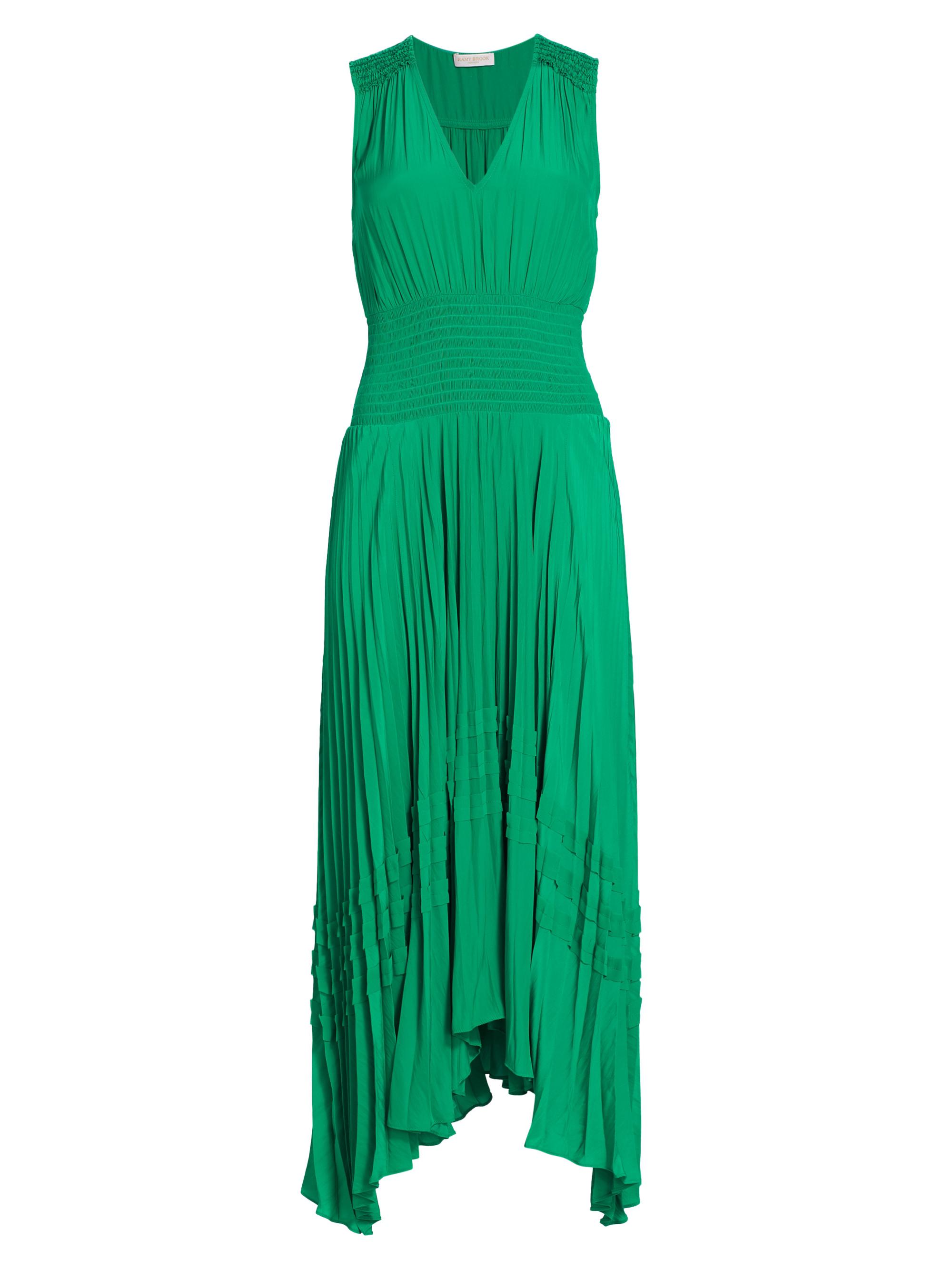 Ramy Brook Women's Livia Pleated Sleeveless Midi-Dress - Sea Green