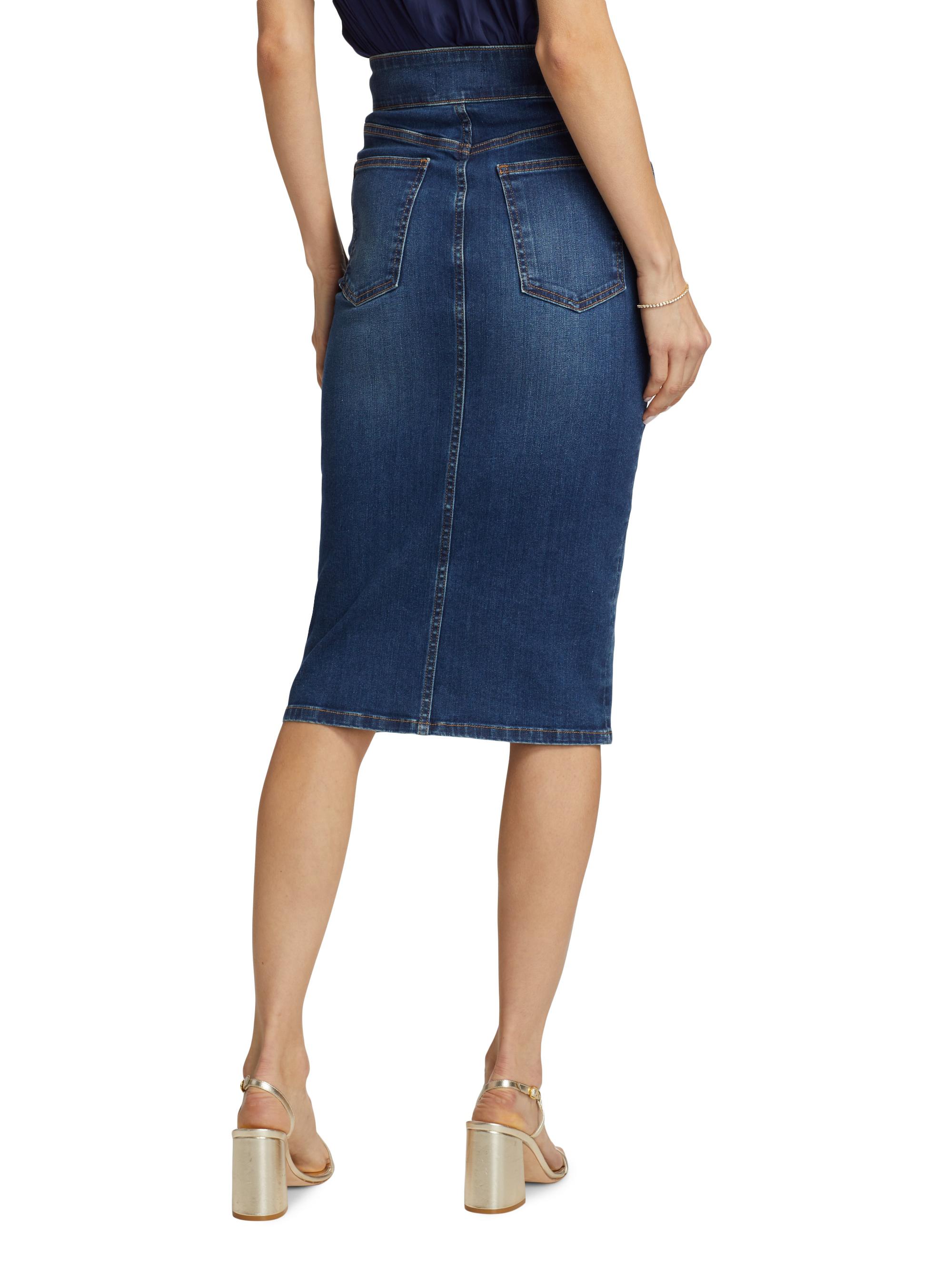 Ramy Brook Karter Denim High-Waisted Midi-Skirt | Saks Fifth Avenue