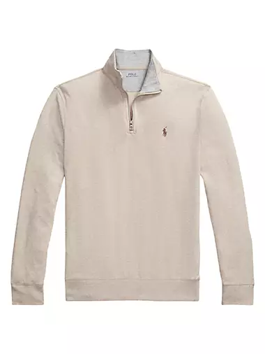 Vintage Prada Sport Polo Quarter Zip Up Top Shirt Jacket Brown Logo Sweat  M/L