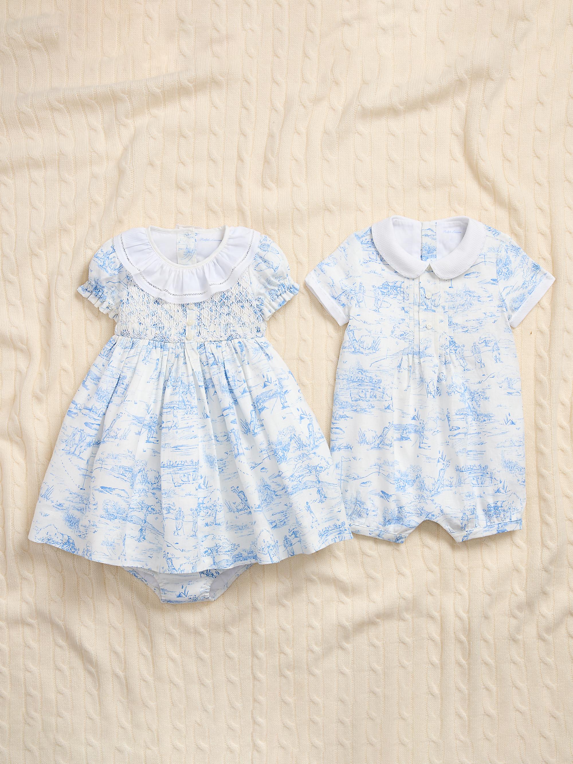 Polo Ralph Lauren Baby Girl's Linen Smocked Toile Dress | Saks Fifth Avenue
