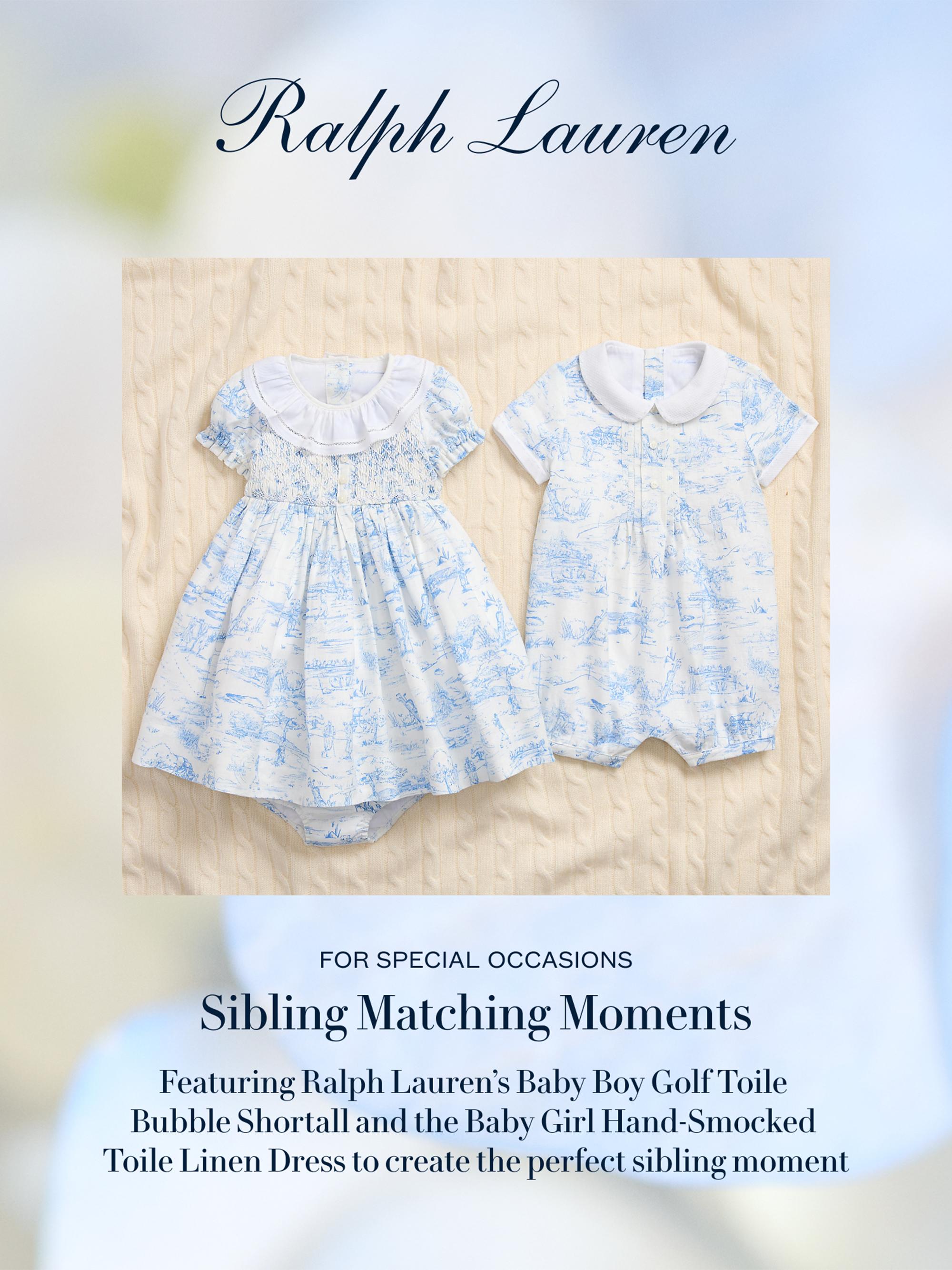 Polo Ralph Lauren Baby Girl's Linen Smocked Toile Dress