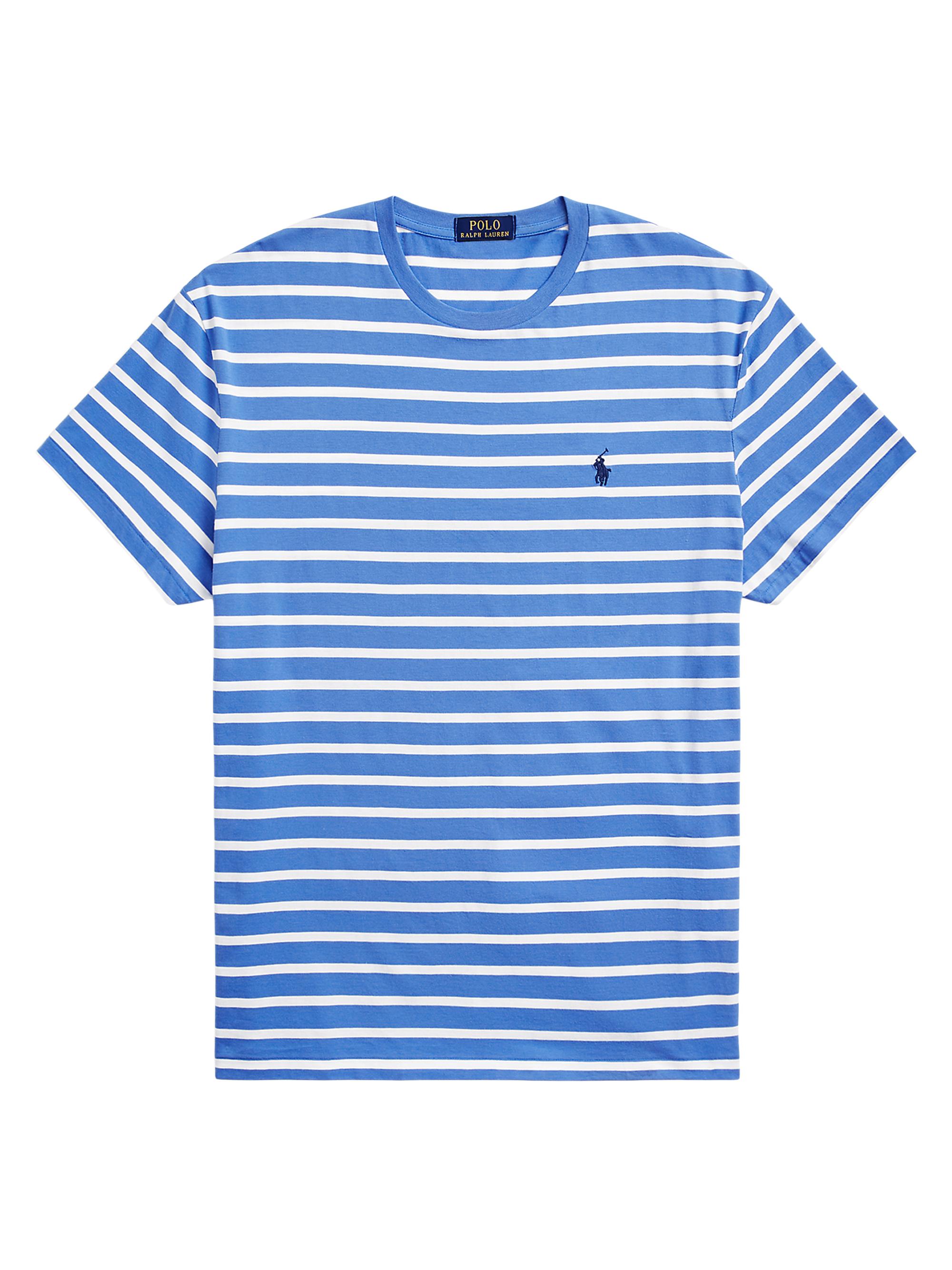 Polo Ralph Lauren Men's Striped Jersey T-Shirt - New England Blue White