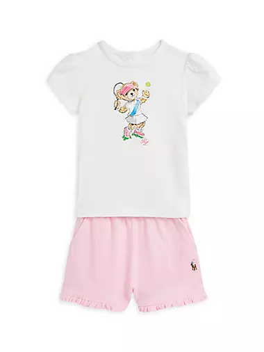 POLO RALPH LAUREN Baby Tennis Dress + Pants Pink Rose Sz 24 Month