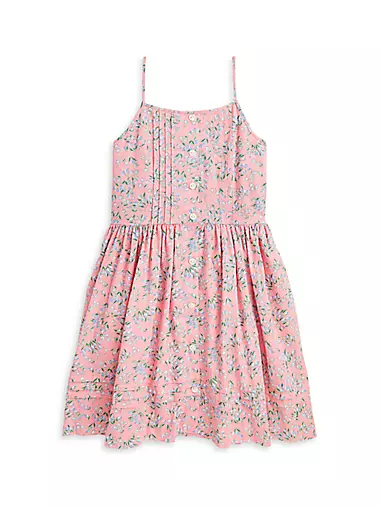 Girl's Polo Country Girl's Floral Linen & Cotton-Blend A-Line Dress