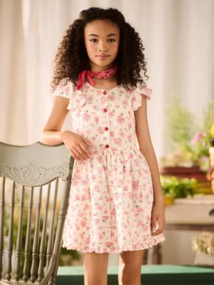 Ralph Lauren Kids patchwork-print ruffled dress - Green