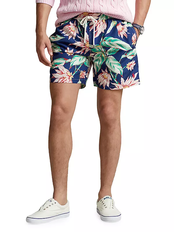 Shop Polo Ralph Lauren Floral Drawstring Swim Trunks | Saks Fifth 