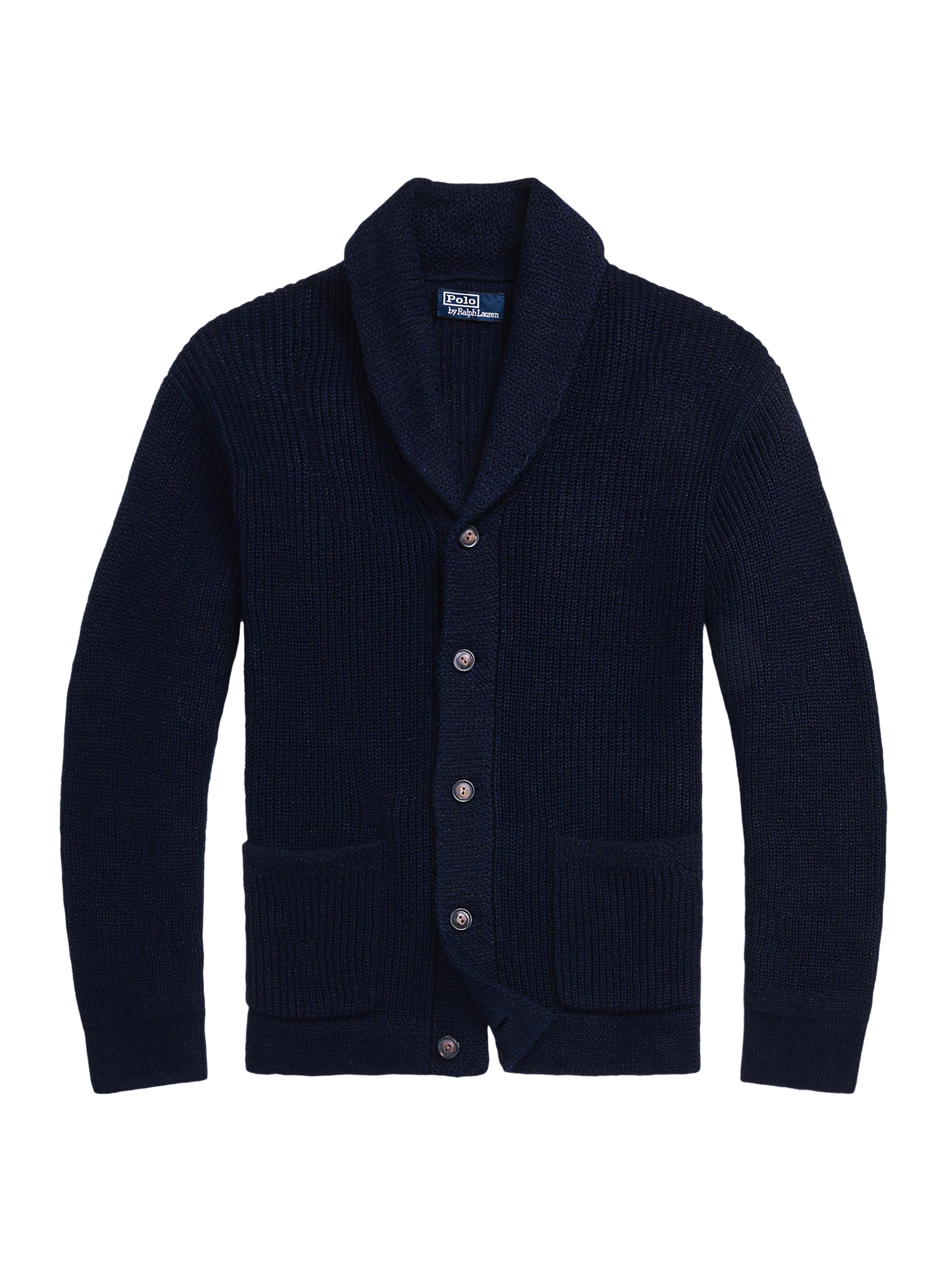 Polo Ralph Lauren Men's Linen & Cotton-Blend Button-Front Cardigan - Bright Navy