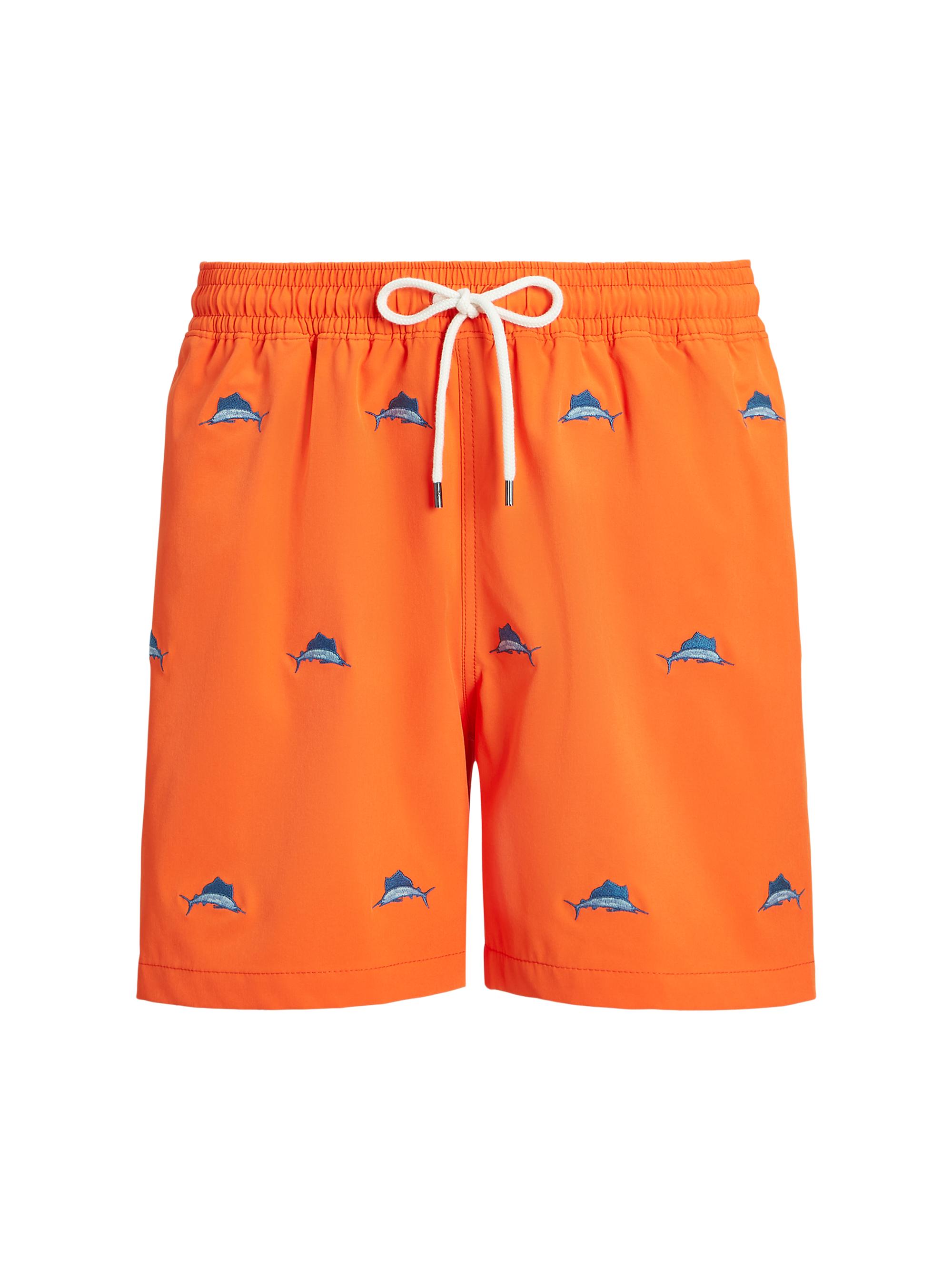 Polo Ralph Lauren Men's Sailfish-Embroidered Swim Trunks - Sailing Orange