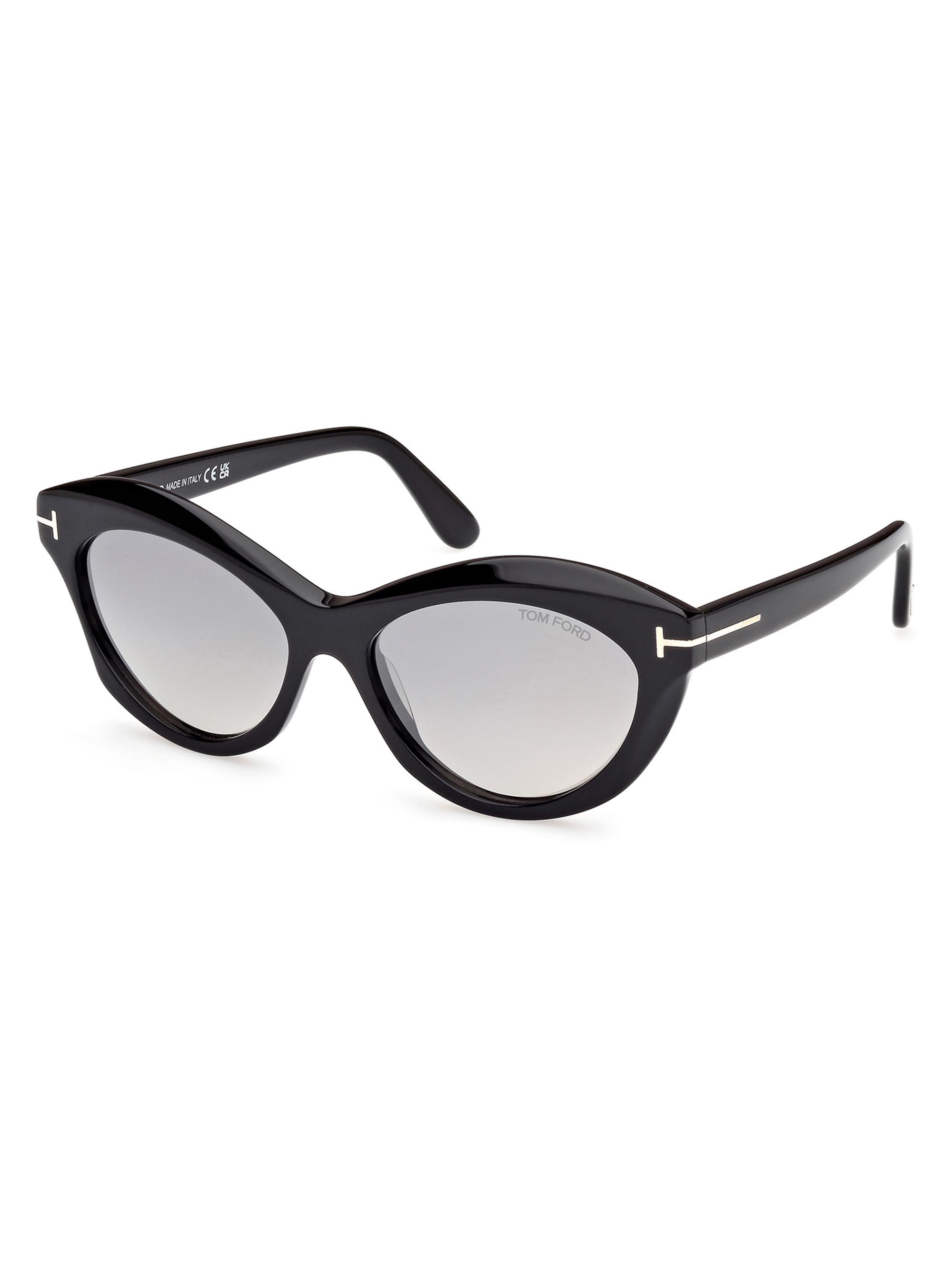 TOM FORD Women's Toni 55MM Oval Sunglasses - Black Light Smoke