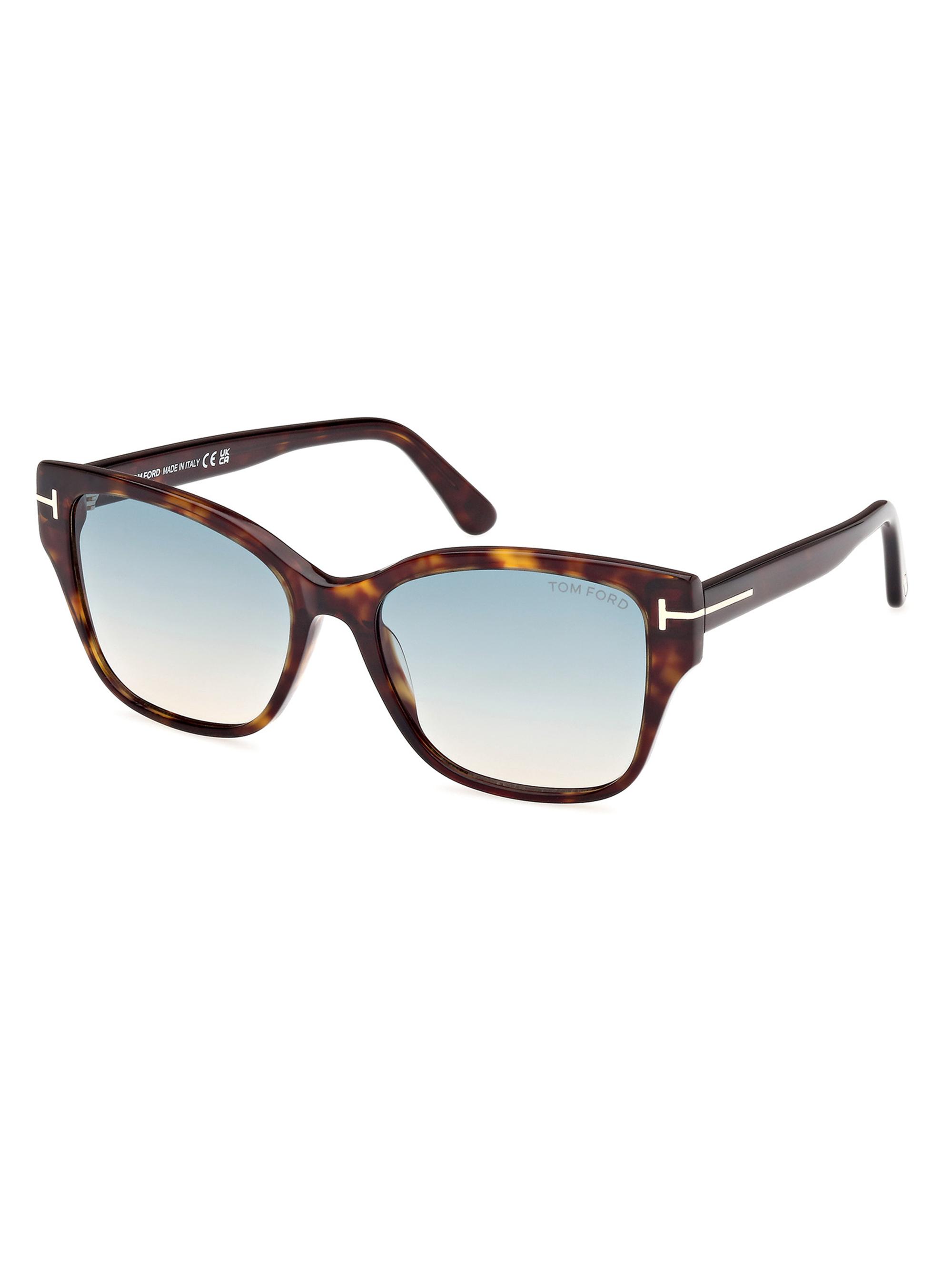 TOM FORD Women's Elsa 55MM Butterfly Sunglasses - Dark Havana Aqua Gradient