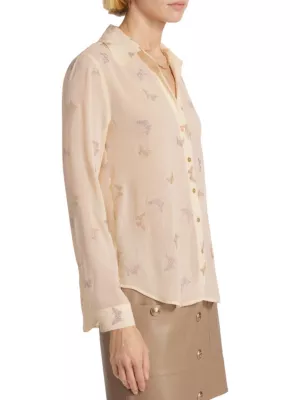 Laurent Button-Front Blouse