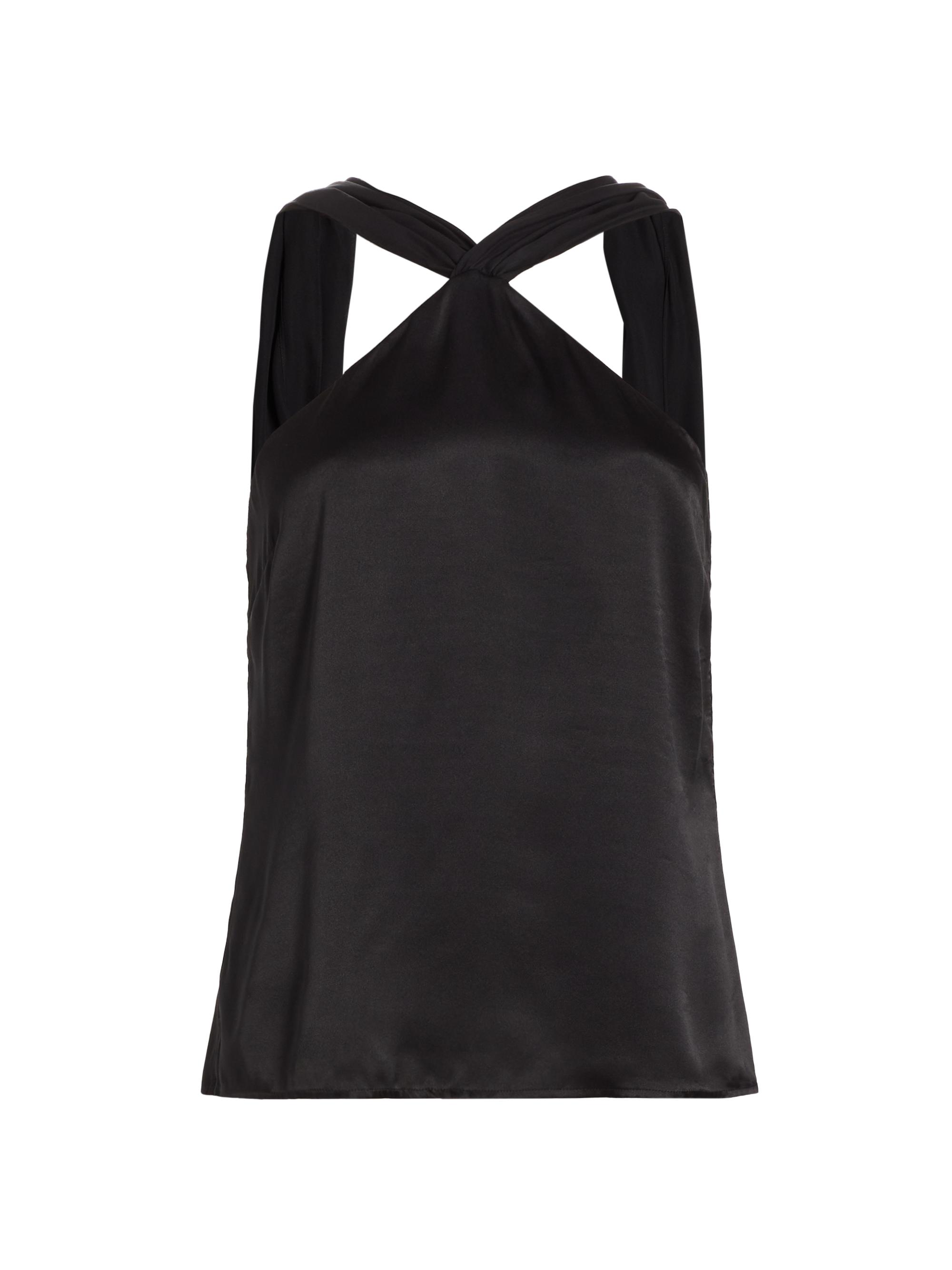 L'AGENCE Women's Riviera Silk Bias-Cut Sleeveless Top - Black