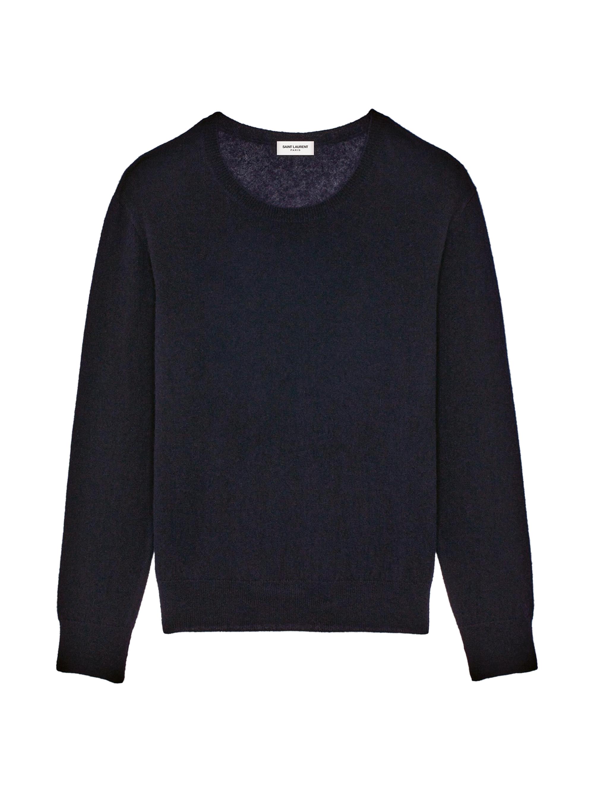 Saint Laurent Men's Sweater in Cashmere and Silk - Gris Chine