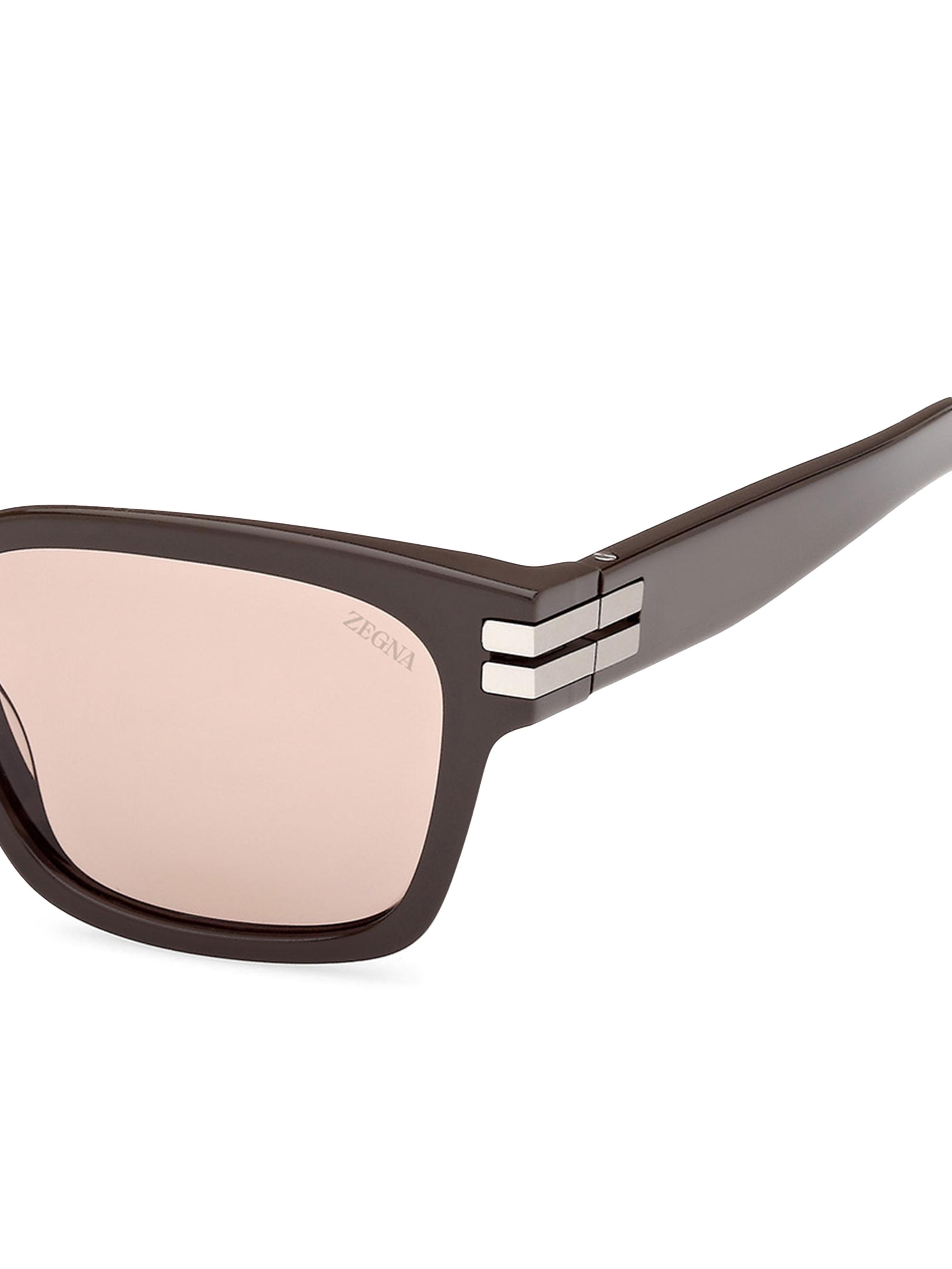 ZEGNA 55MM Rectangular Sunglasses | Saks Fifth Avenue