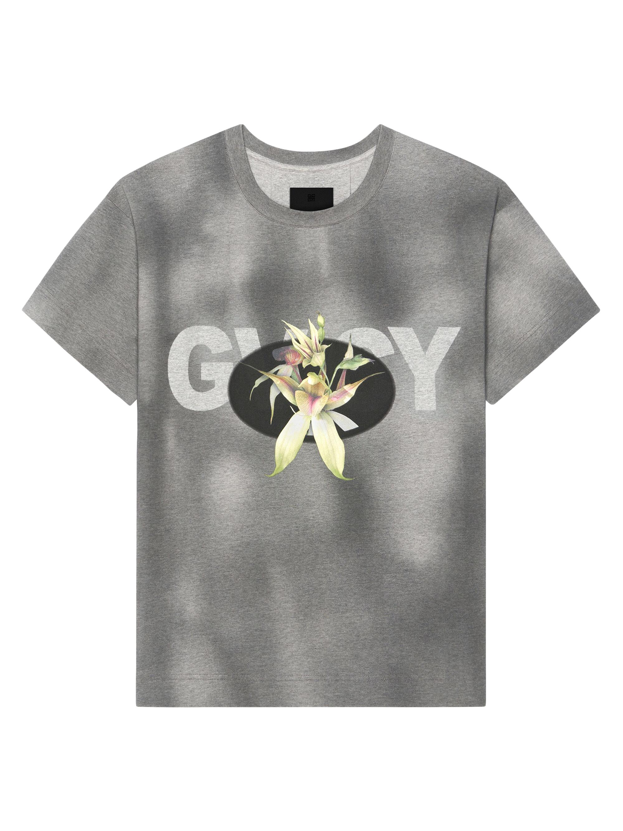 Givenchy Men's Flower Boxy Fit T-Shirt in Tie and Dye Cotton - Black