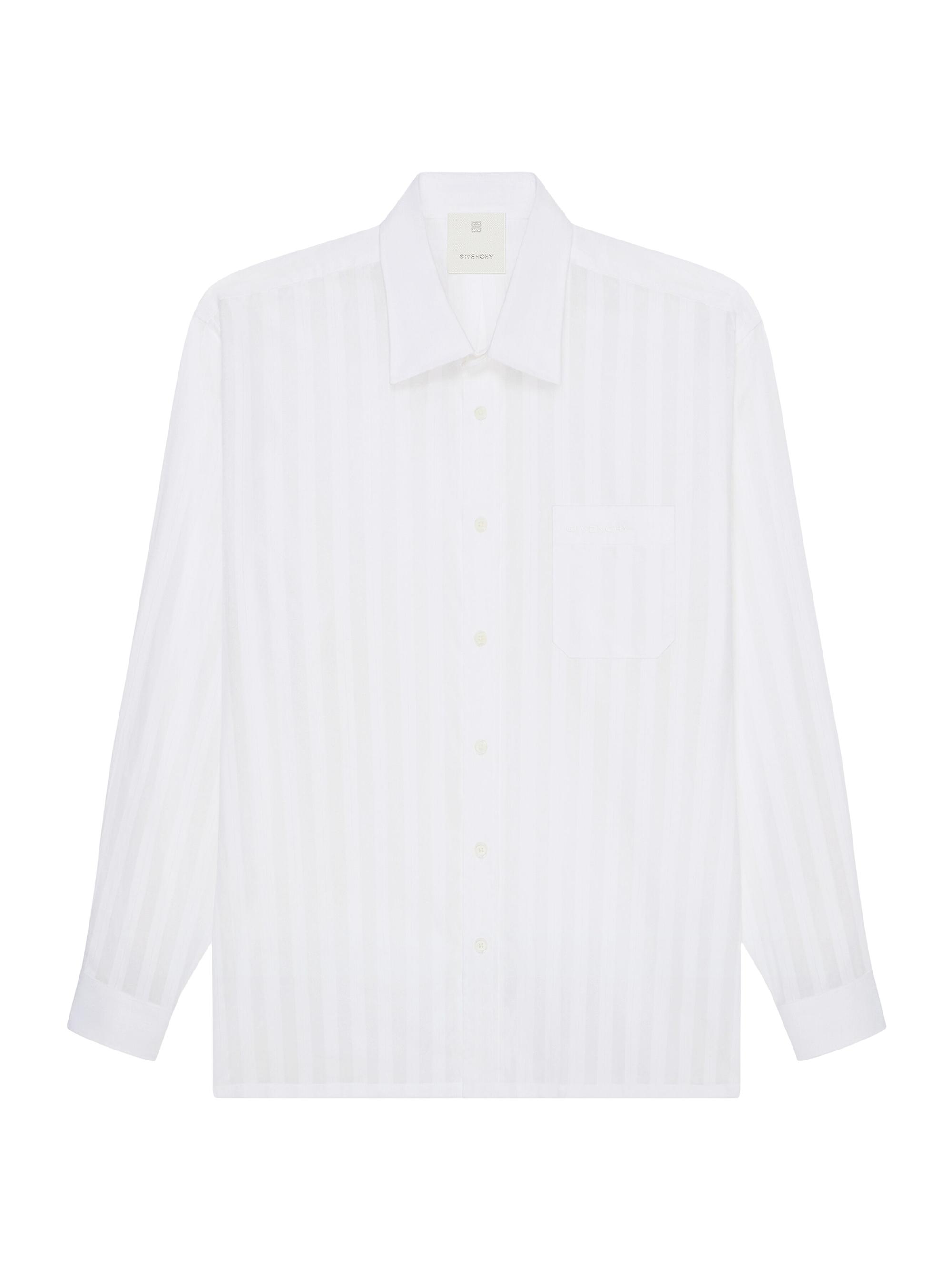 Givenchy Men's Shirt in Cotton Voile with Stripes - White